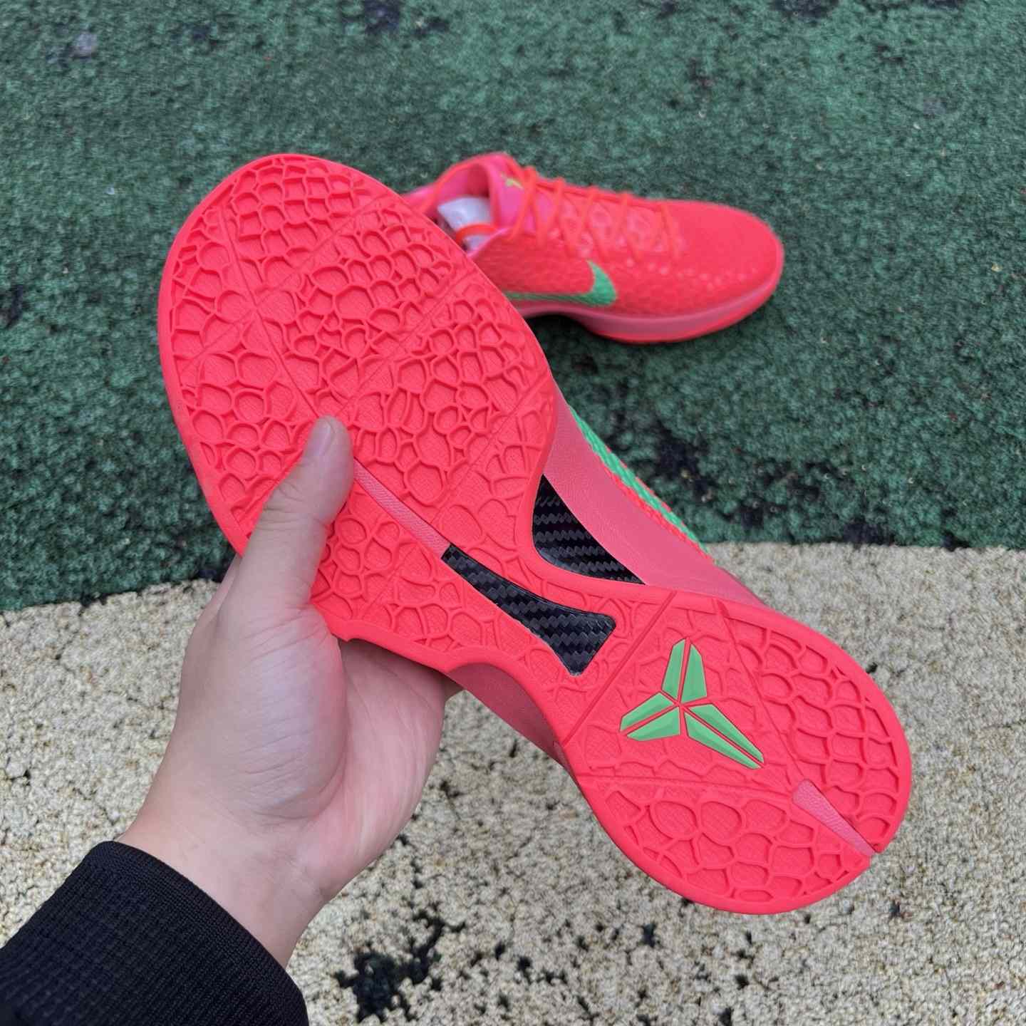 Nike Zoom Kobe 6 Protro “Reverse All-Star” Custom Basketball Shoes Red/Green  - DopestKickz