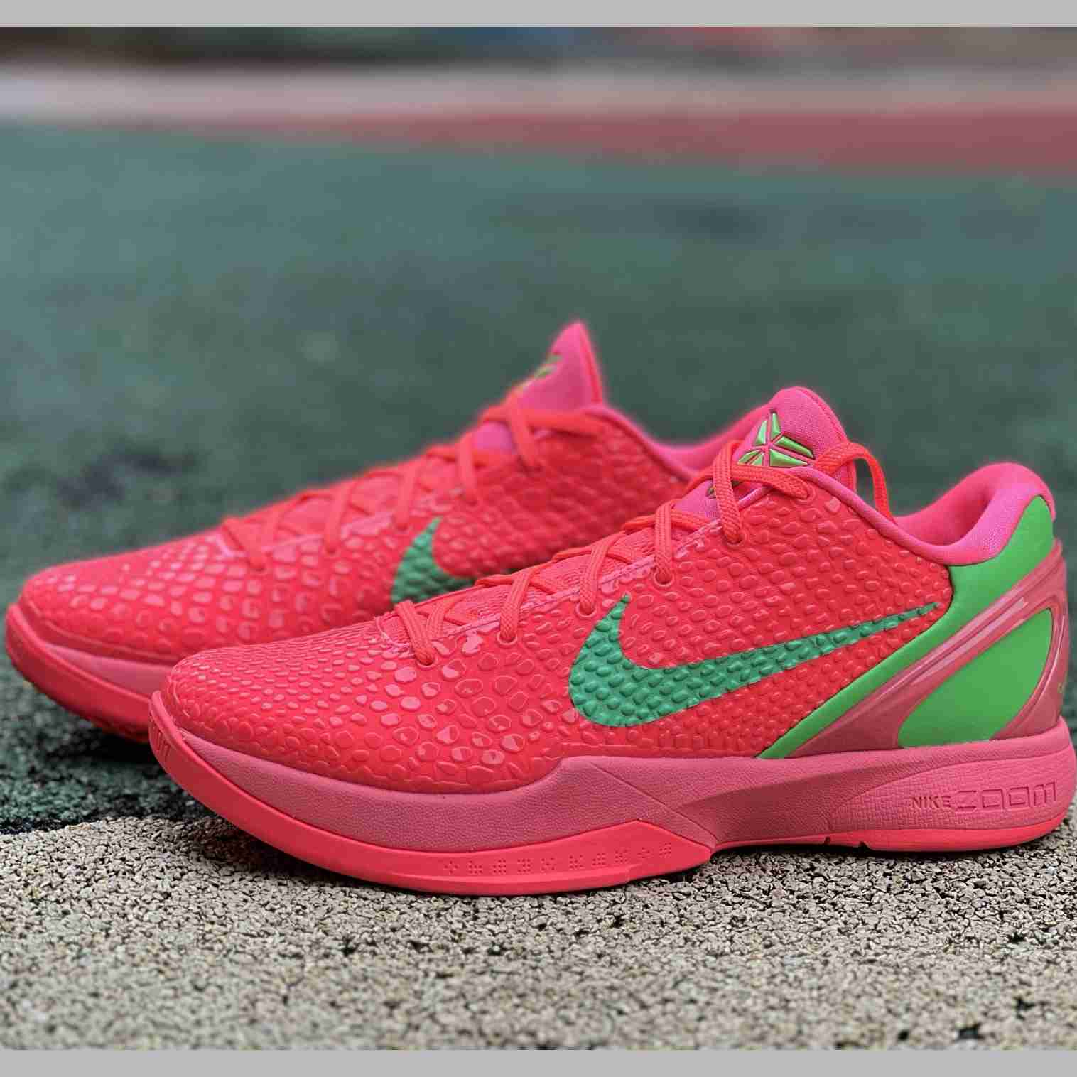 Nike Zoom Kobe 6 Protro “Reverse All-Star” Custom Basketball Shoes Red/Green  - DopestKickz