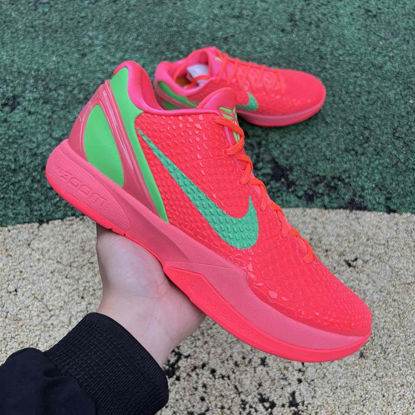 Nike Zoom Kobe 6 Protro “Reverse All-Star” Custom Basketball Shoes Red/Green  - DopestKickz