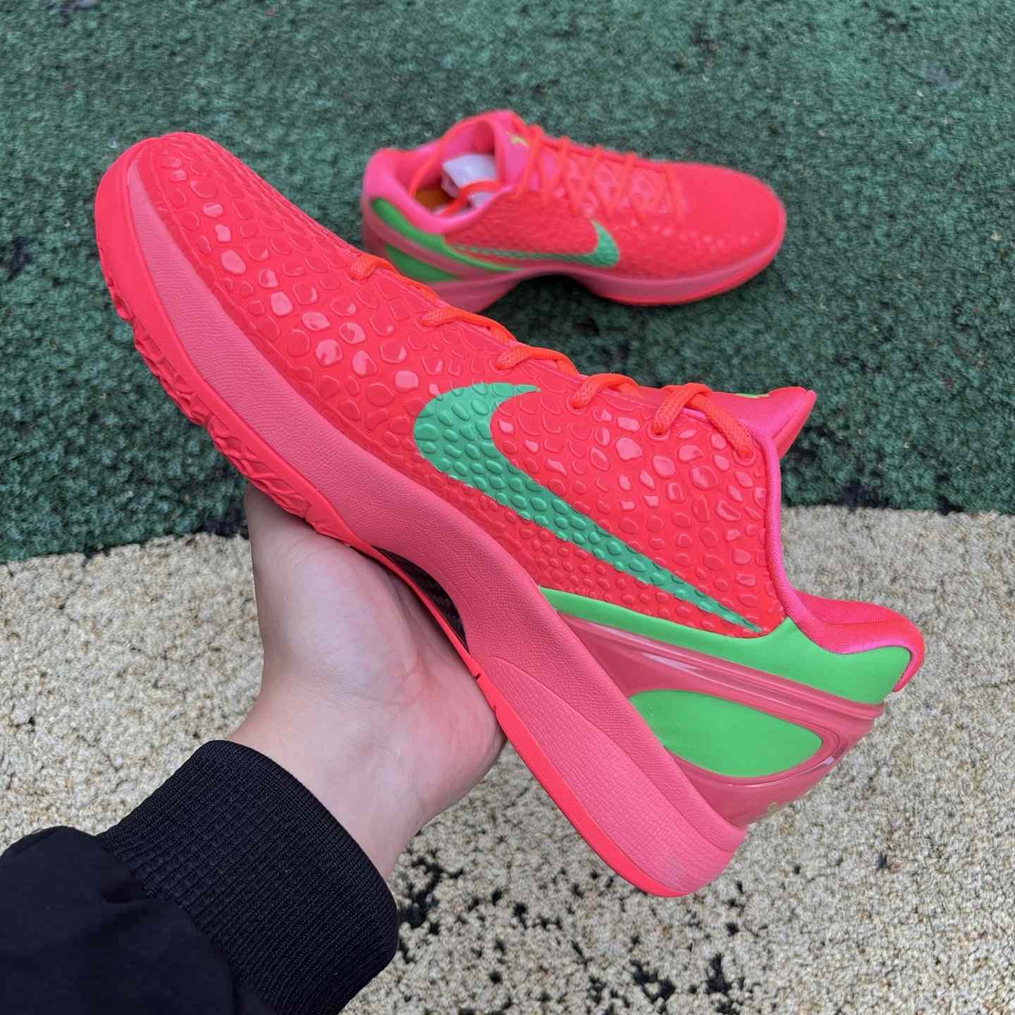 Nike Zoom Kobe 6 Protro “Reverse All-Star” Custom Basketball Shoes Red/Green  - DopestKickz