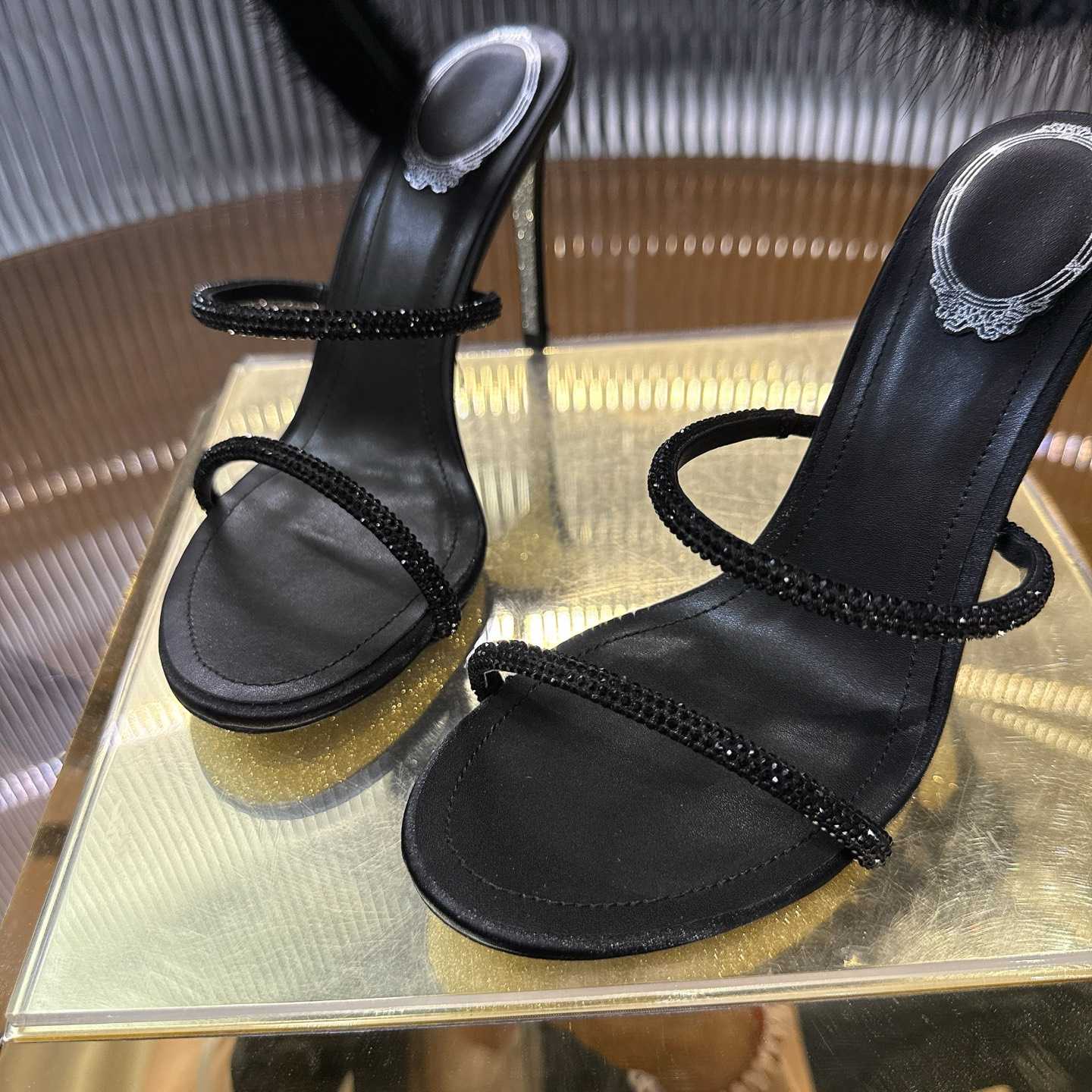 Rene Caovilla Lapin Fur-embellished 95mm Sandal   - DopestKickz