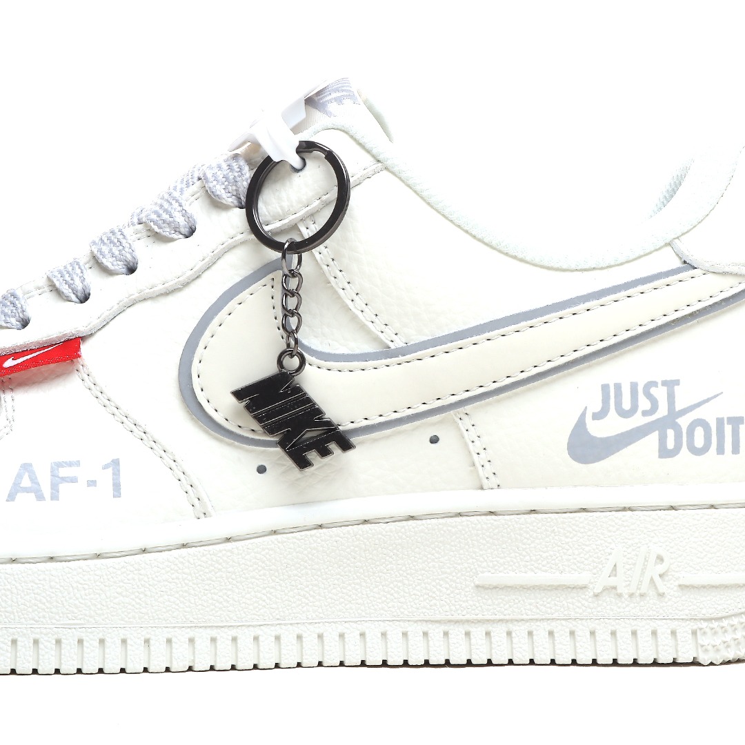 Nike Air Force 1 ’07 Low “White Silver Red-Label” CS5288-043 - DopestKickz