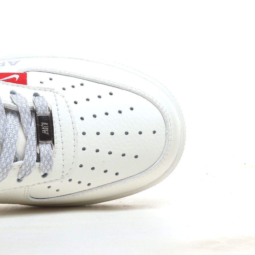 Nike Air Force 1 ’07 Low “White Silver Red-Label” CS5288-043 - DopestKickz