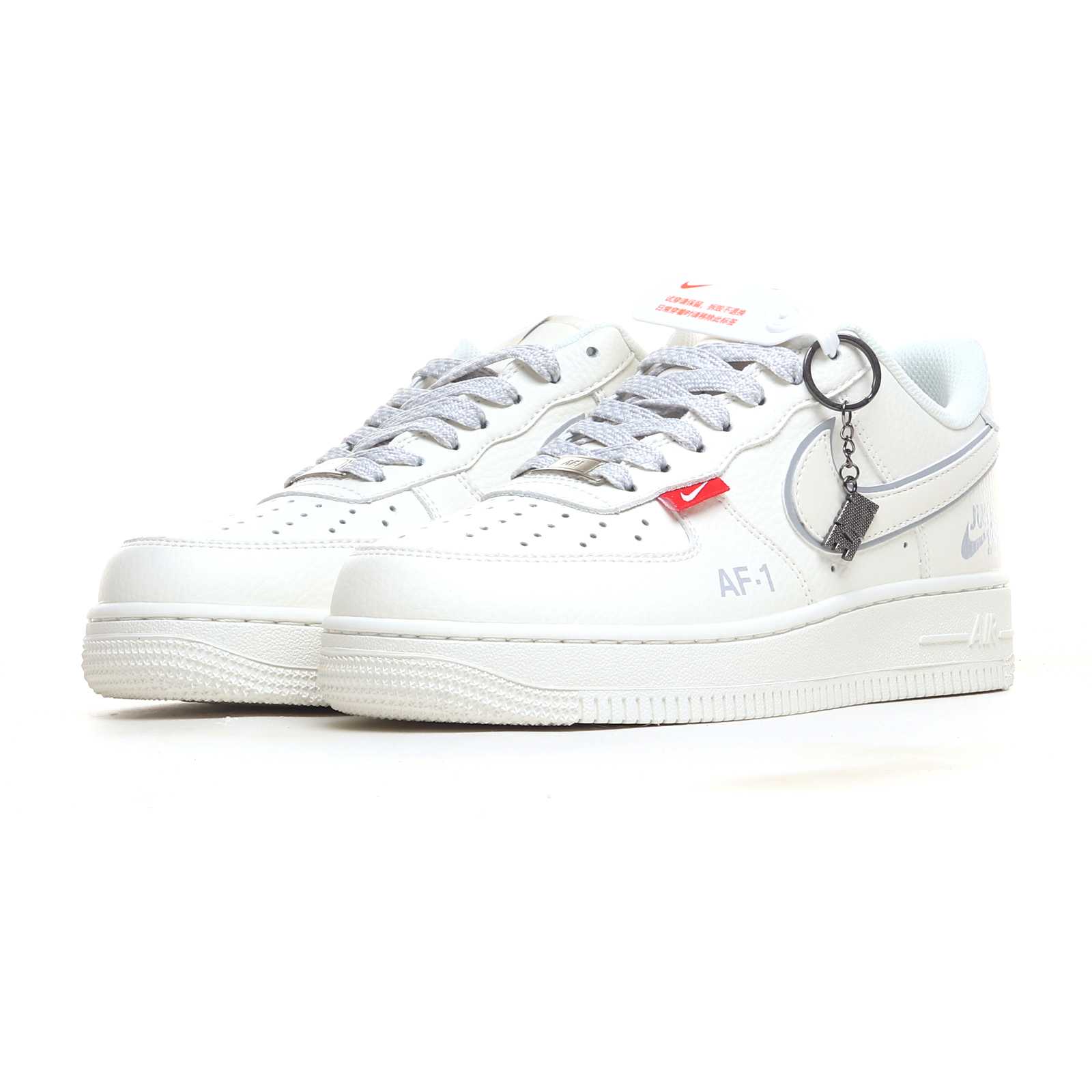Nike Air Force 1 ’07 Low “White Silver Red-Label” CS5288-043 - DopestKickz