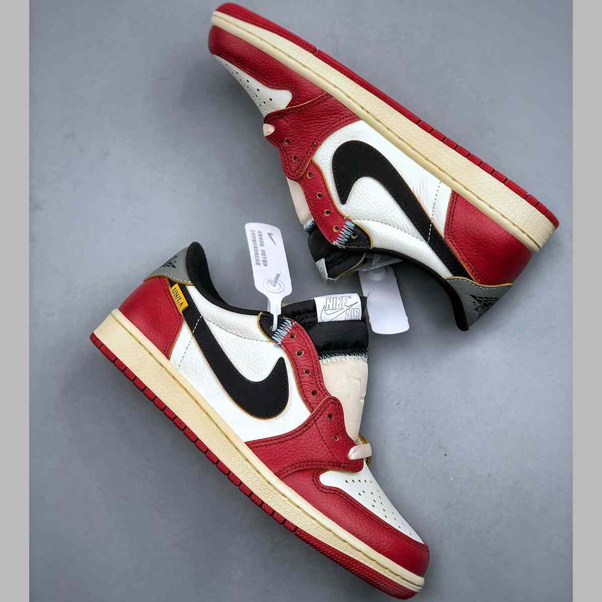 Air Jordan 1 Low “UN White/Red” Lifestyle Sneakers HQ6998-6001 - DopestKickz