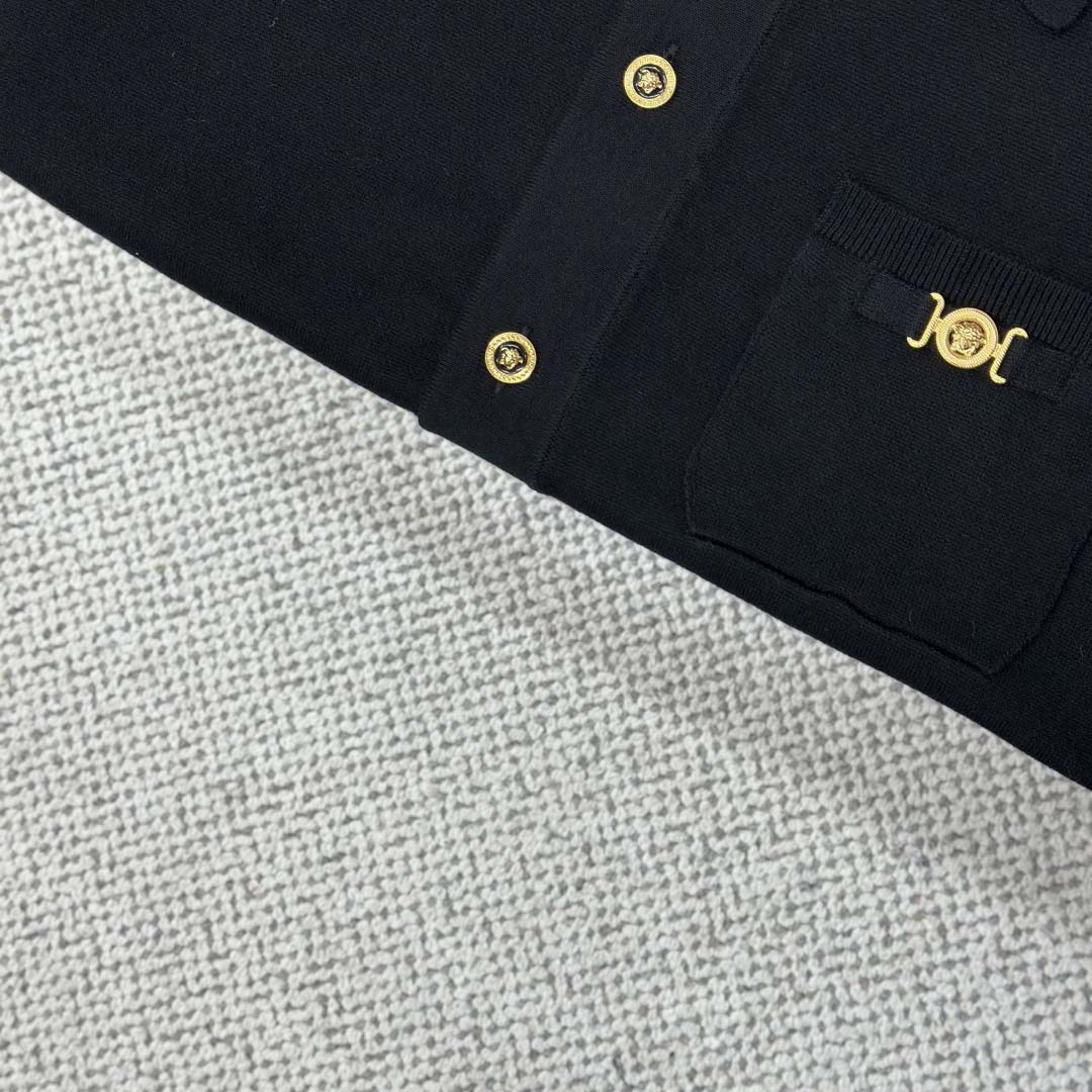 Versace Cashmere-Blend Knit Polo Cardigan - DopestKickz