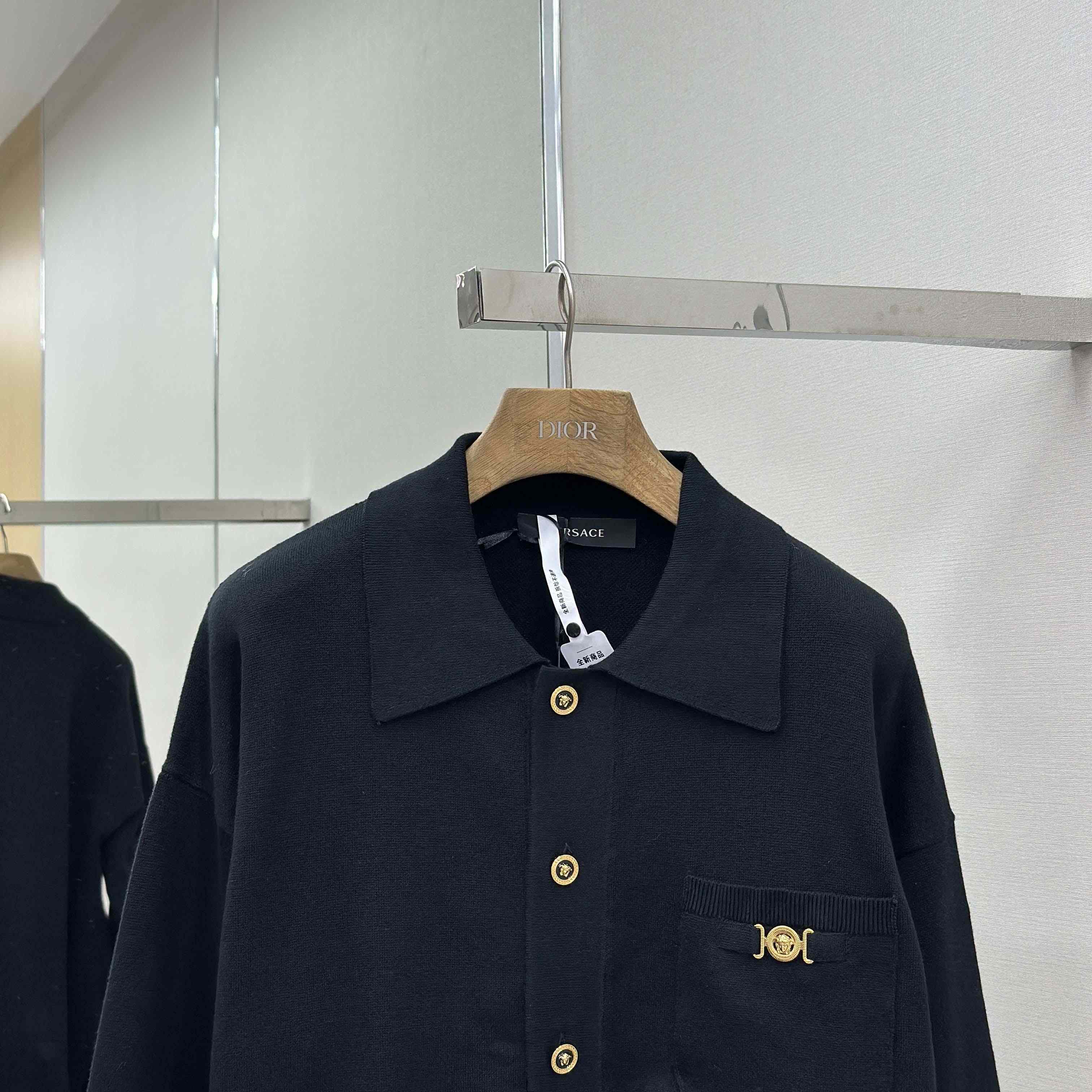 Versace Cashmere-Blend Knit Polo Cardigan - DopestKickz