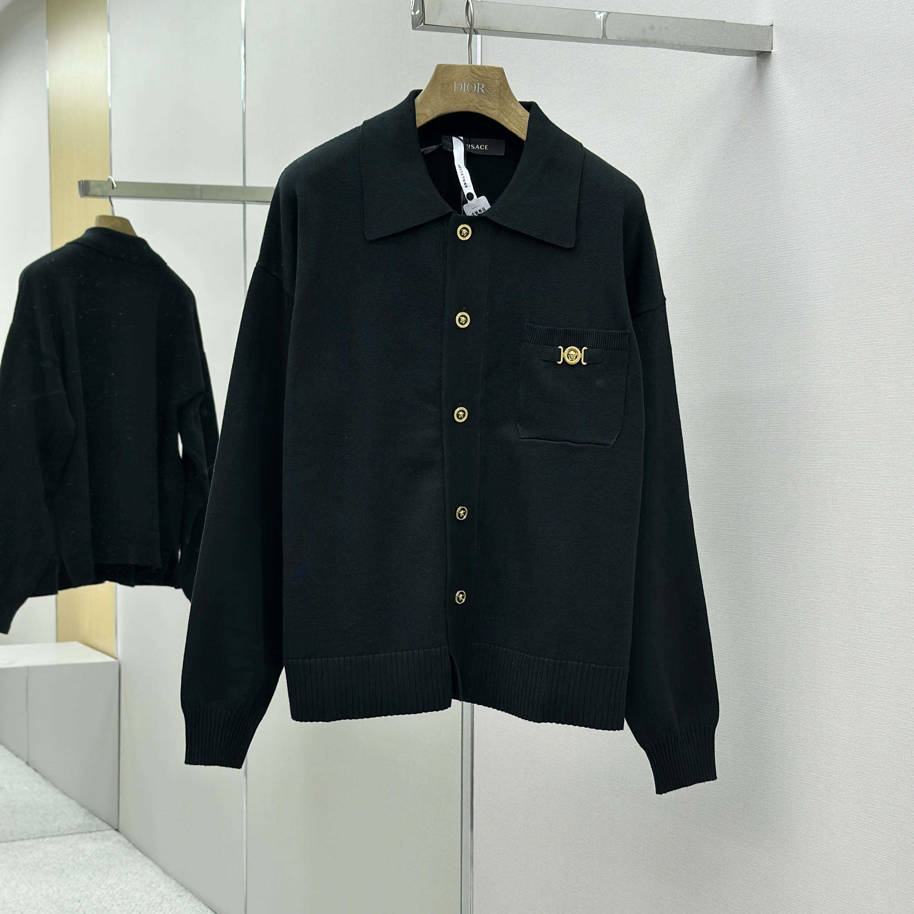Versace Cashmere-Blend Knit Polo Cardigan - DopestKickz