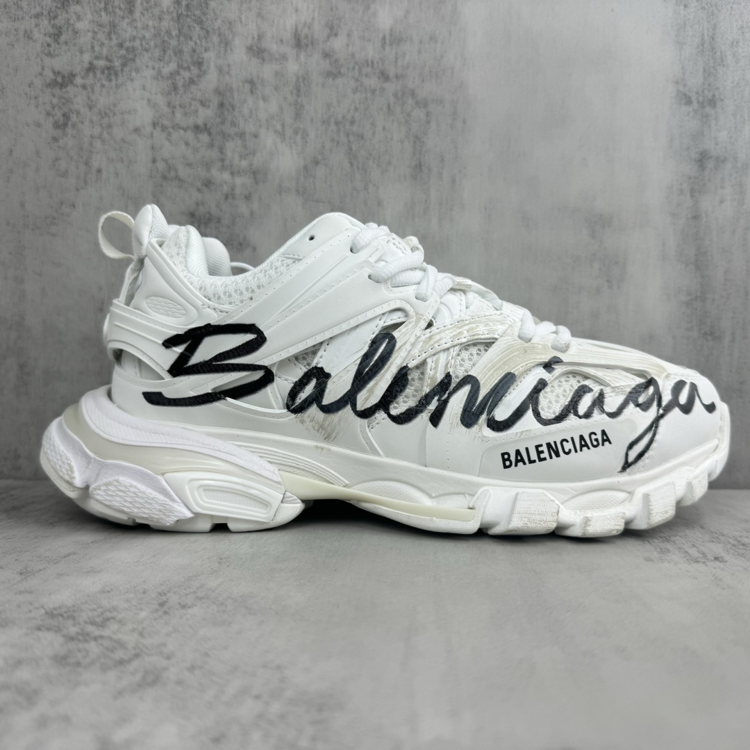 Balenciaga Track Signature Sneaker In White - DopestKickz