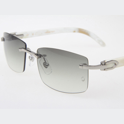 Cartier CT_3524012 White Buffalo Sunglasses In Silver Grey - DopestKickz