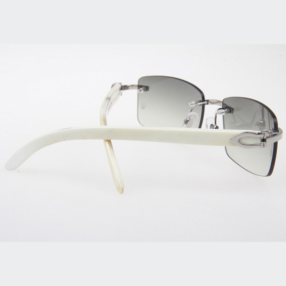 Cartier CT_3524012 White Buffalo Sunglasses In Silver Grey - DopestKickz