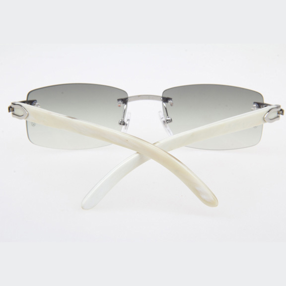 Cartier CT_3524012 White Buffalo Sunglasses In Silver Grey - DopestKickz