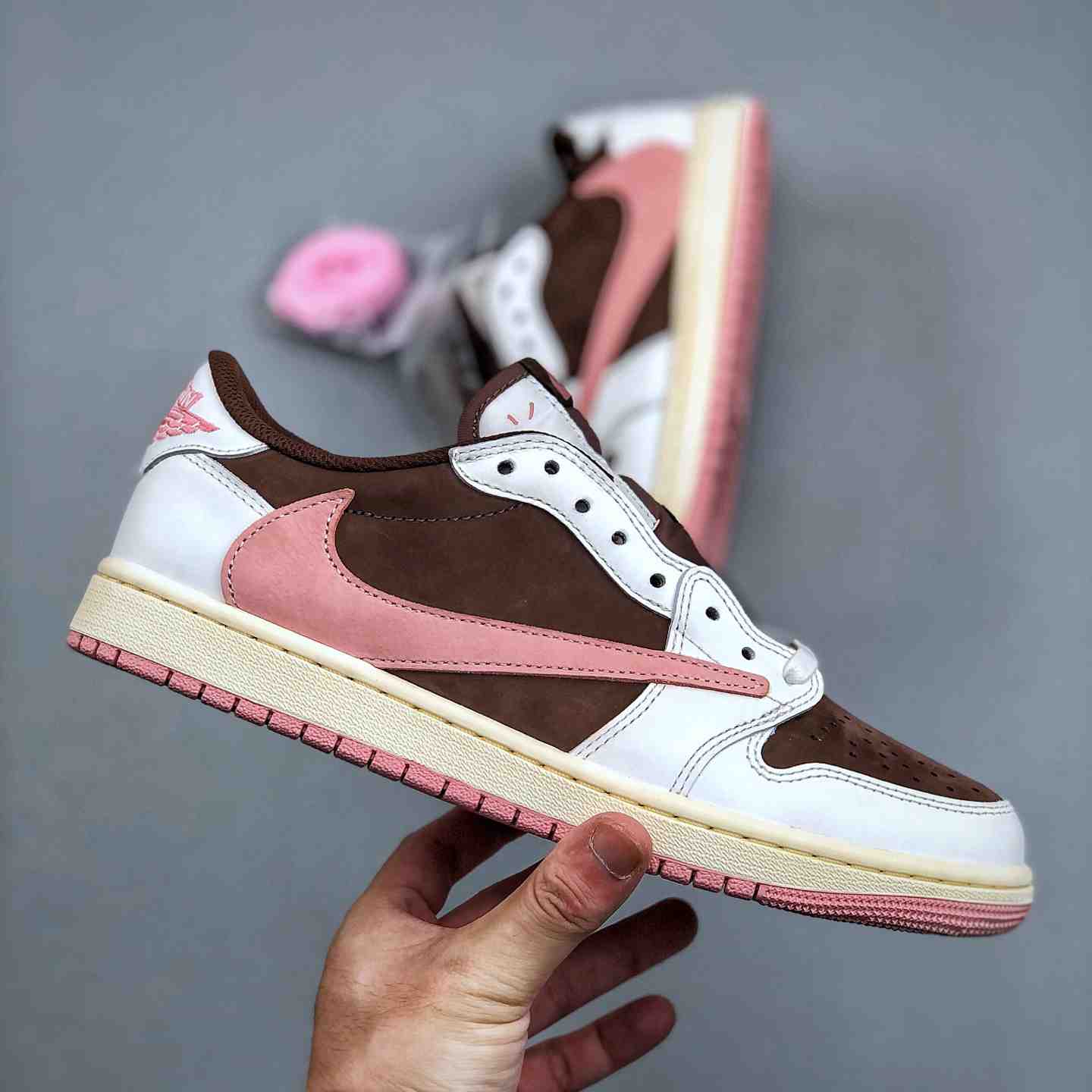 Travis Scott x Air Jordan 1 Low OG “Pink Reverse Swoosh” – Style Code DZ4137-206 - DopestKickz