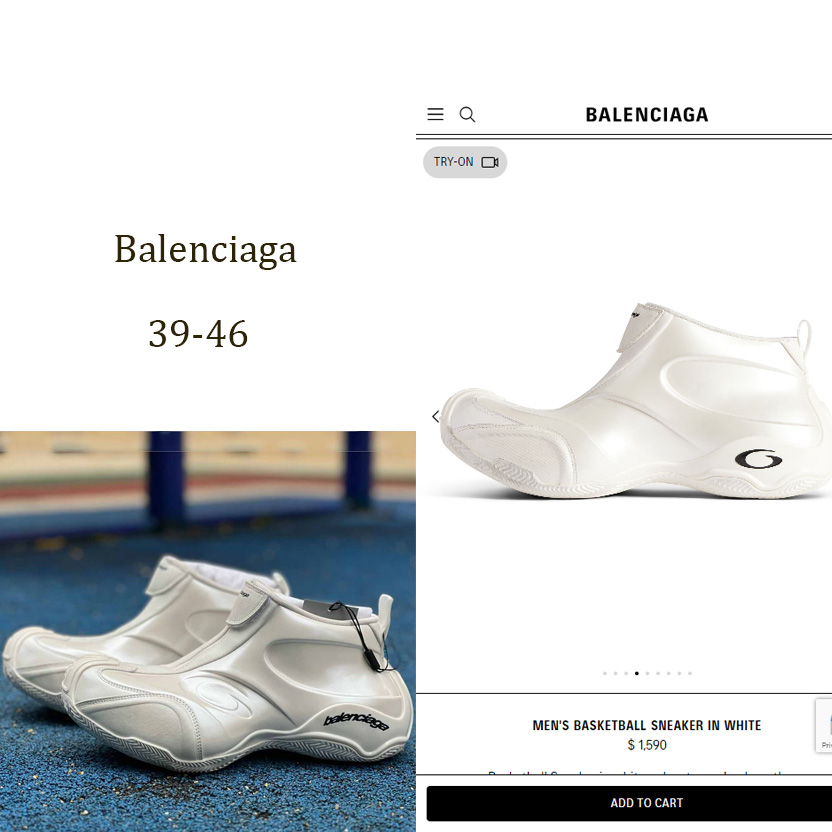 Balenciaga Basketball Sneaker In White  - DopestKickz