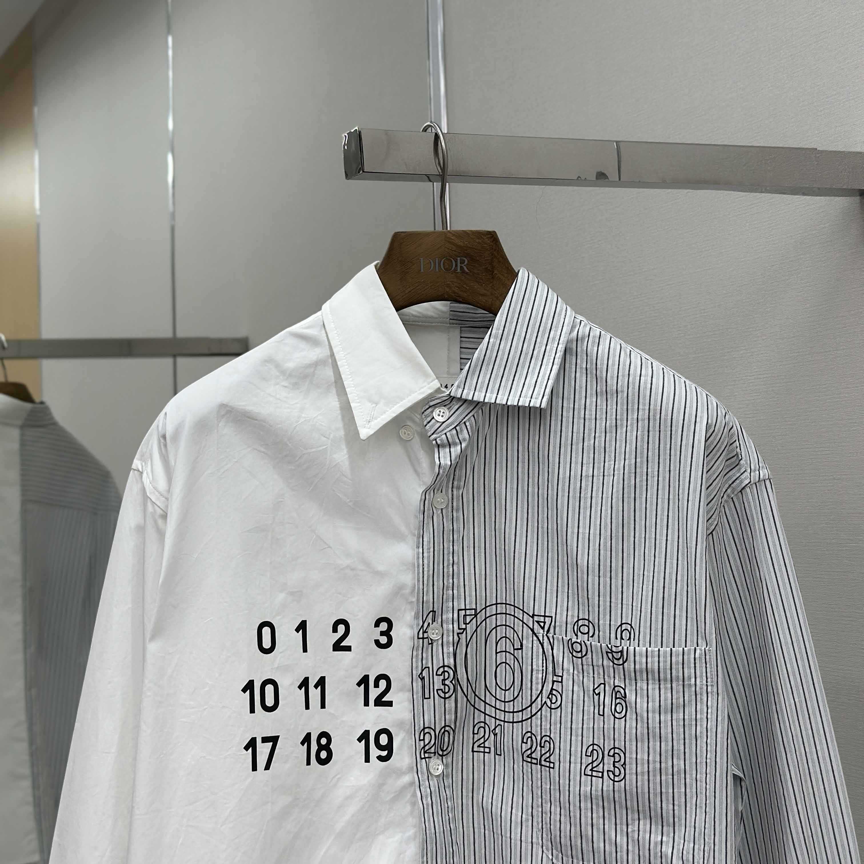 Maison Margiela Striped Panelled Shirt - DopestKickz