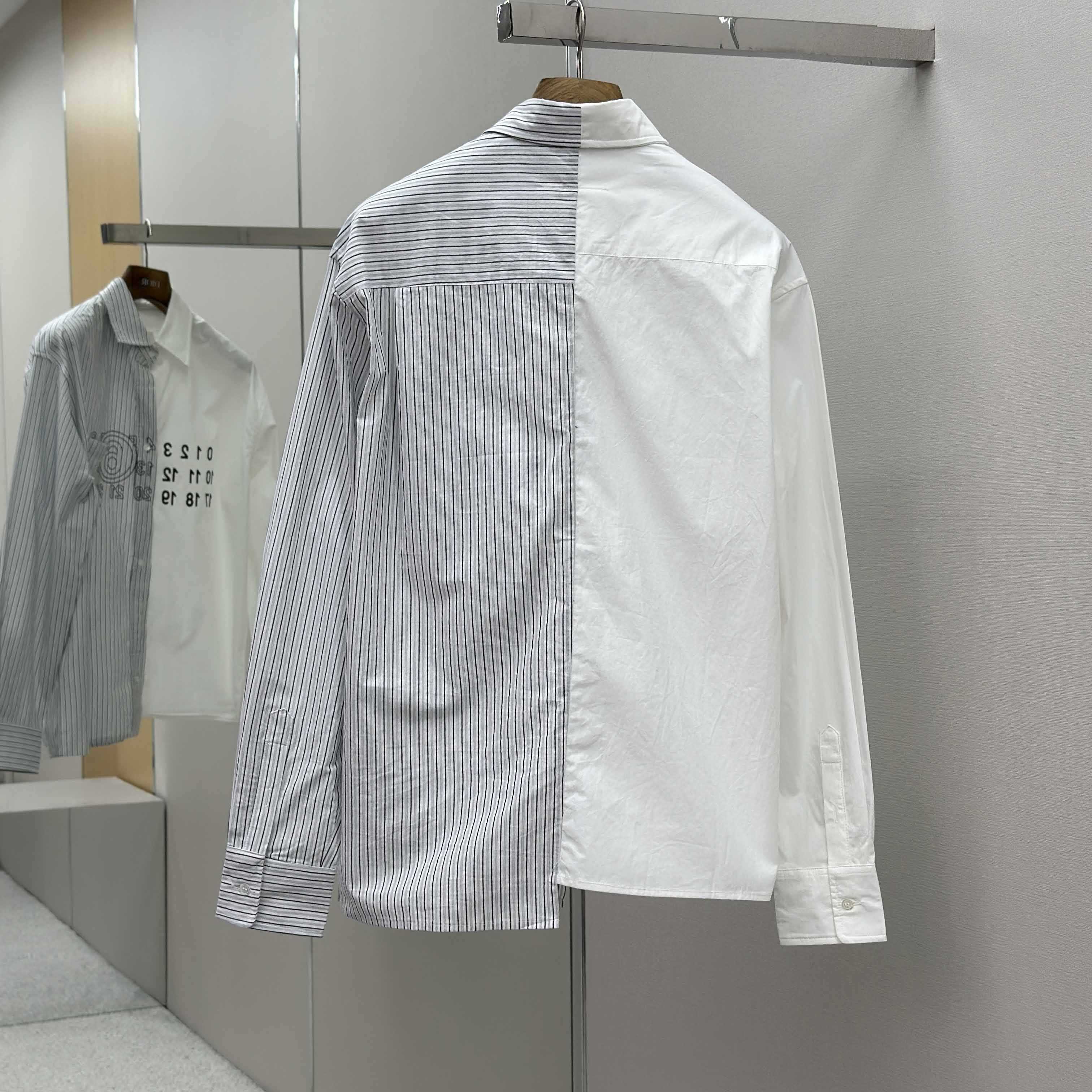 Maison Margiela Striped Panelled Shirt - DopestKickz