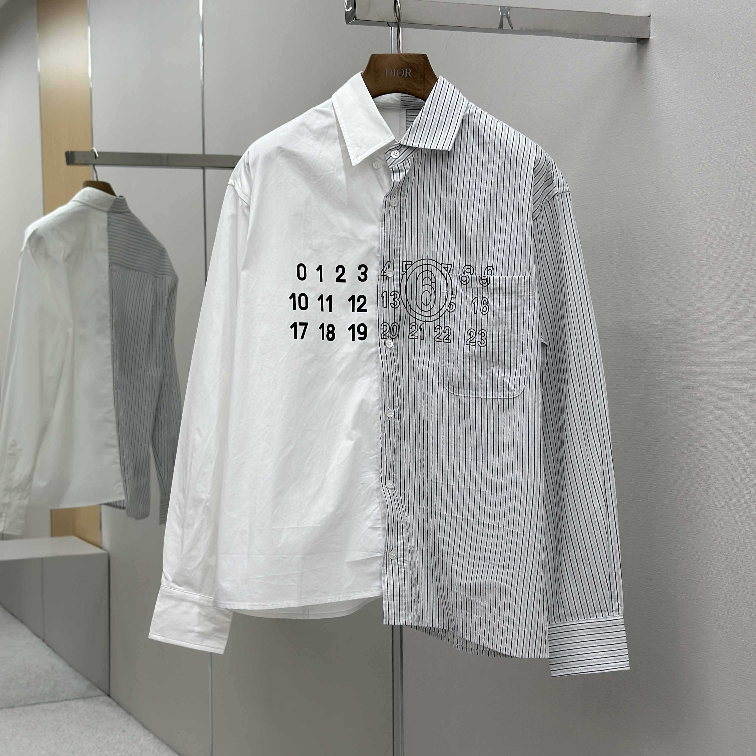 Maison Margiela Striped Panelled Shirt - DopestKickz