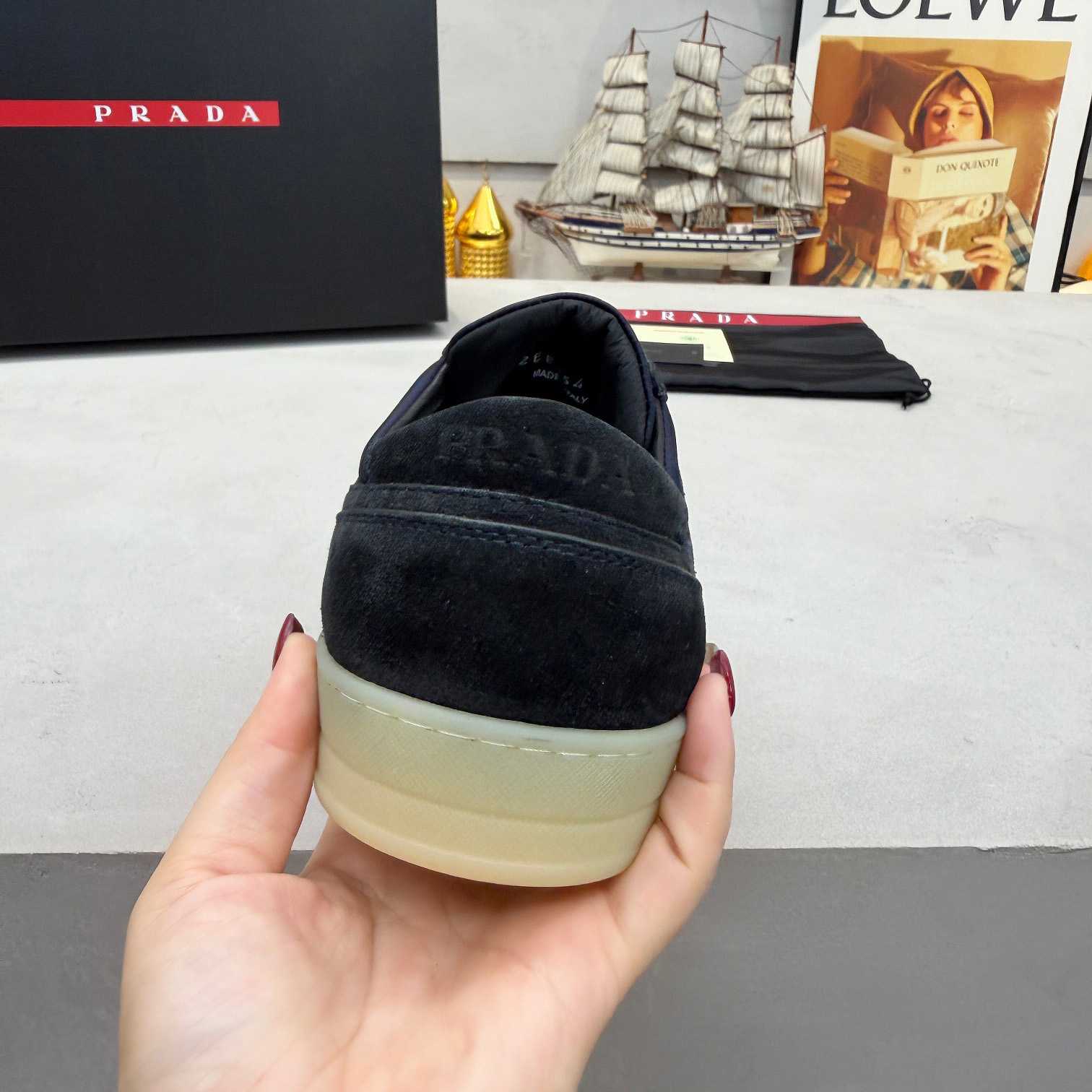 Prada Downtown Eyelets-detail Suede Sneakers - DopestKickz