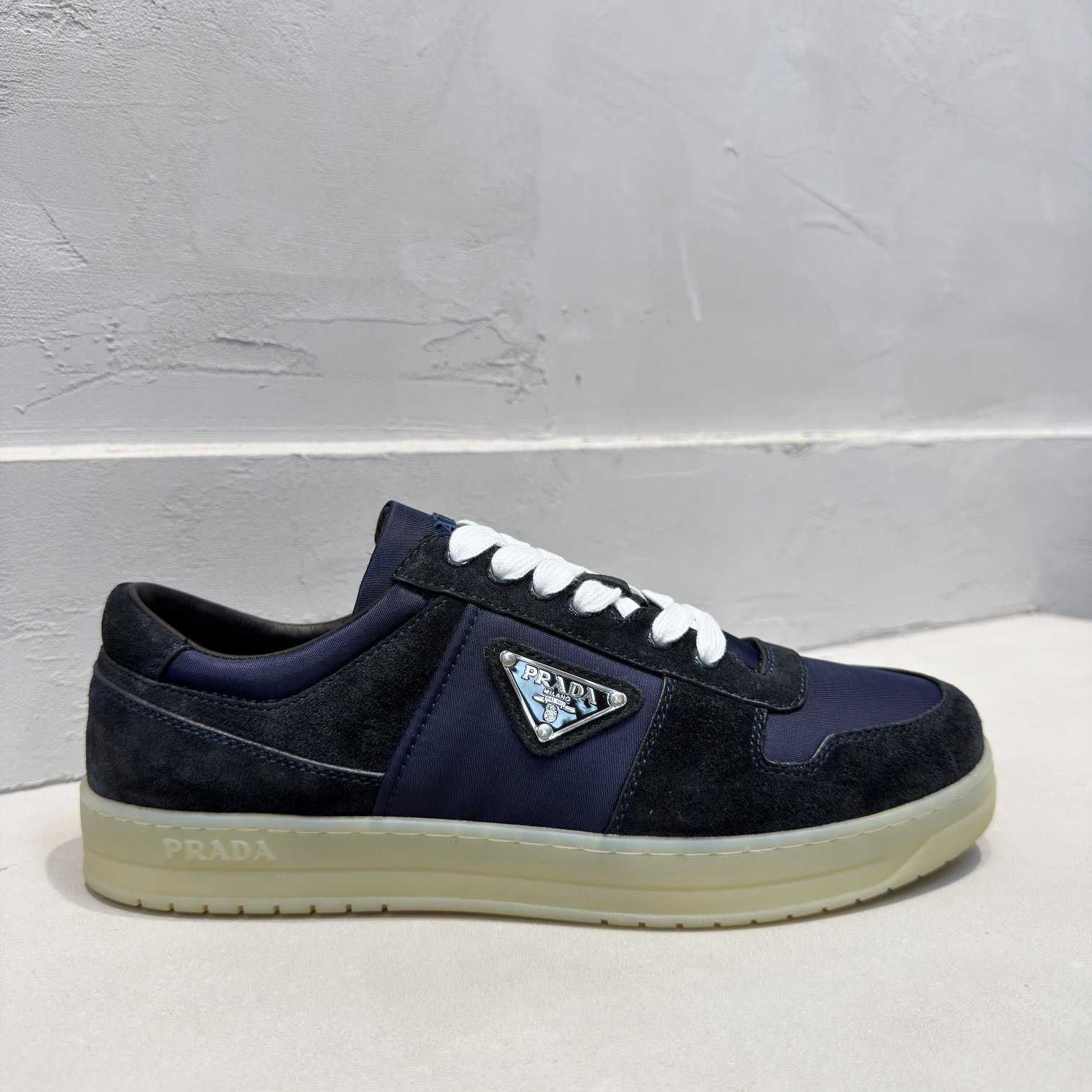 Prada Downtown Eyelets-detail Suede Sneakers - DopestKickz