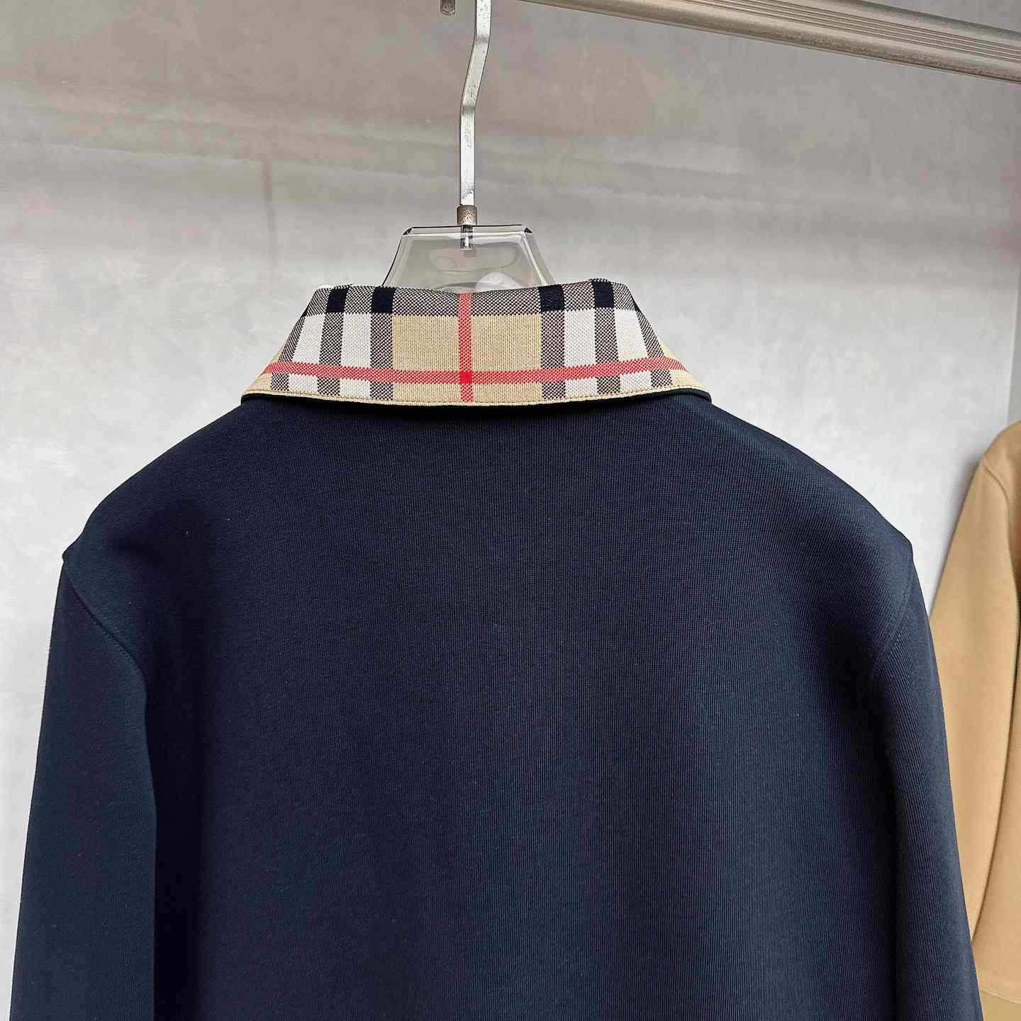 Burberry Check Collar Cotton Half-zip Sweatshirt - DopestKickz