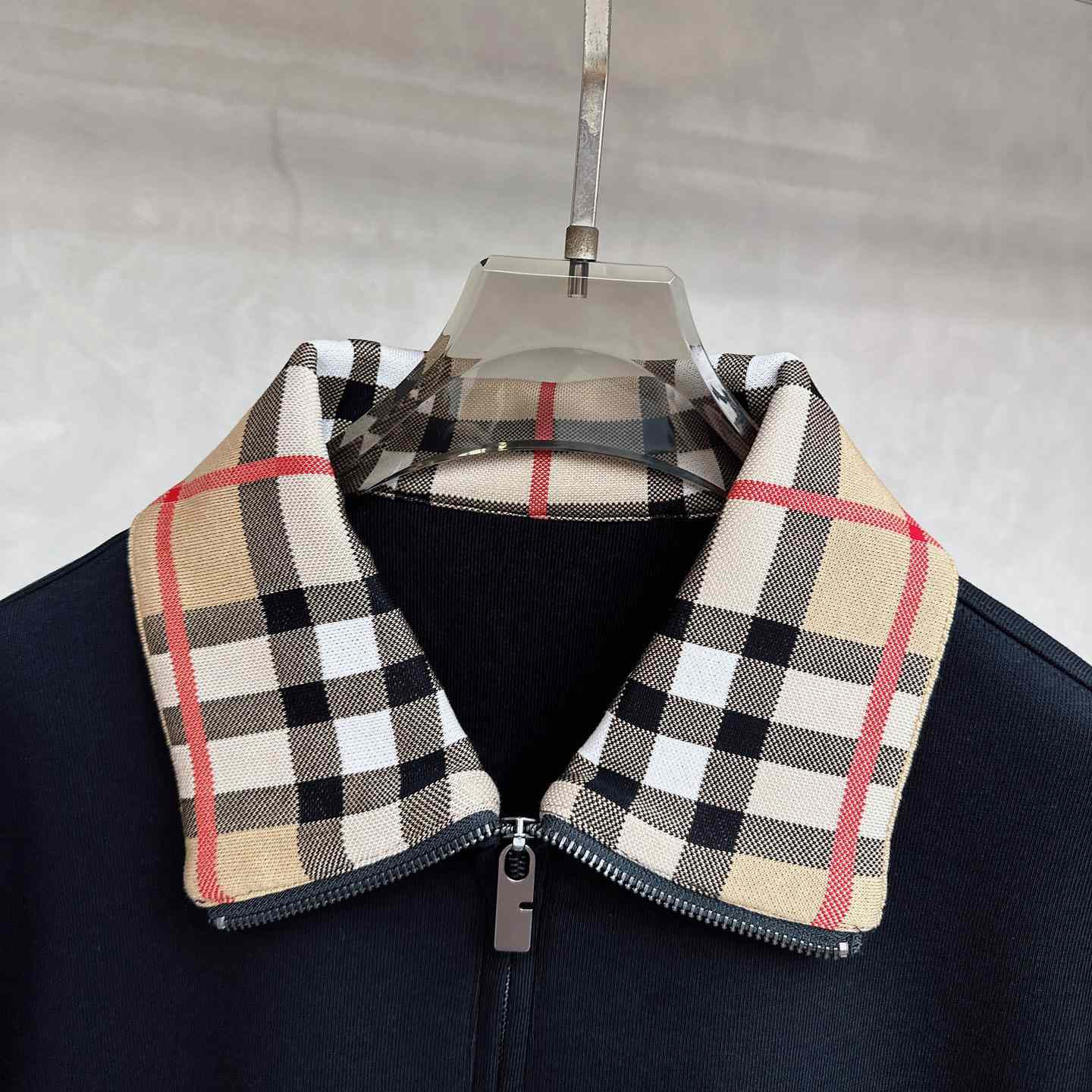 Burberry Check Collar Cotton Half-zip Sweatshirt - DopestKickz