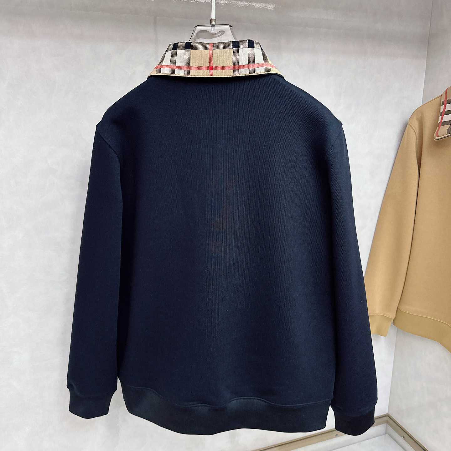 Burberry Check Collar Cotton Half-zip Sweatshirt - DopestKickz