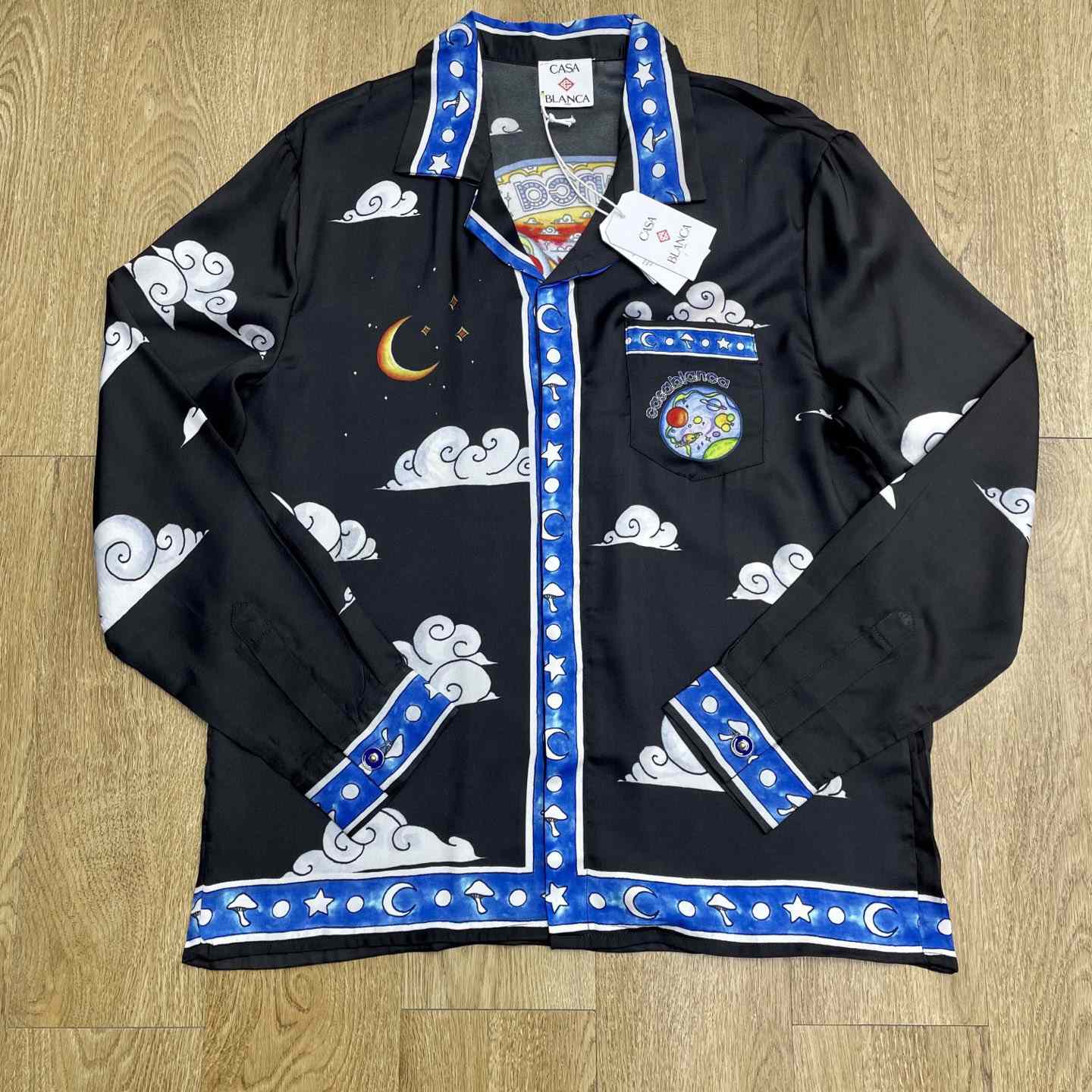 Casablanca The Four Elements Long Sleeve Silk Shirt   CA3546 - DopestKickz