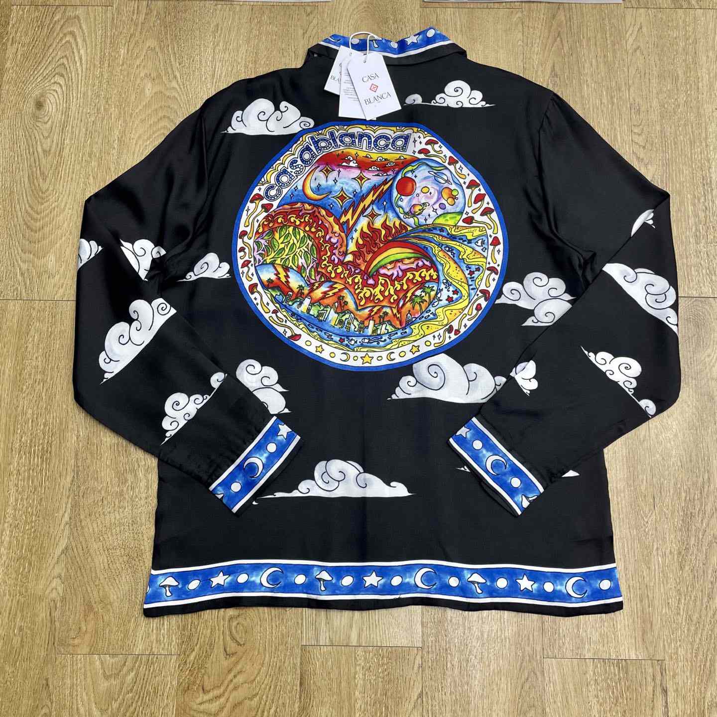 Casablanca The Four Elements Long Sleeve Silk Shirt   CA3546 - DopestKickz