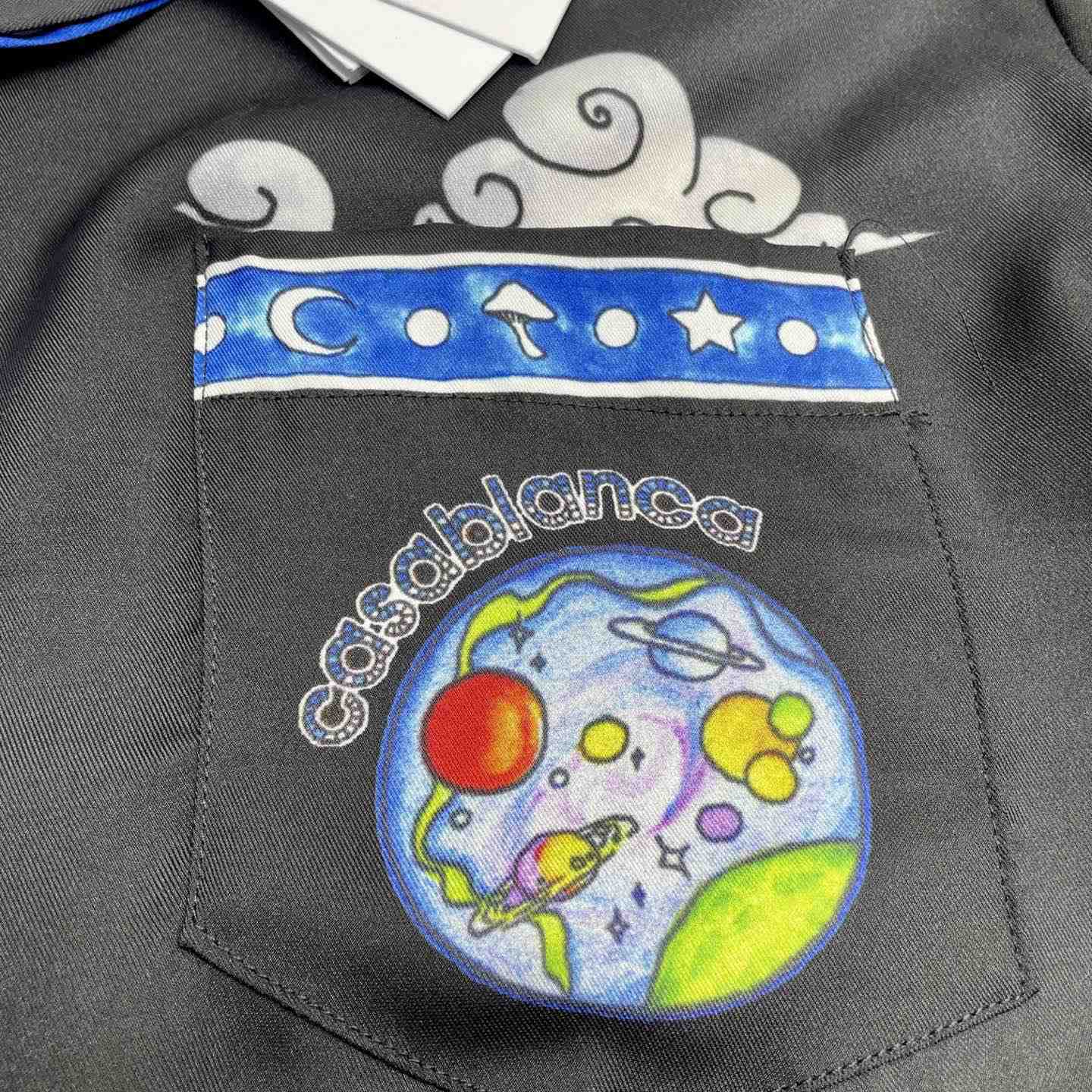 Casablanca The Four Elements Long Sleeve Silk Shirt   CA3546 - DopestKickz