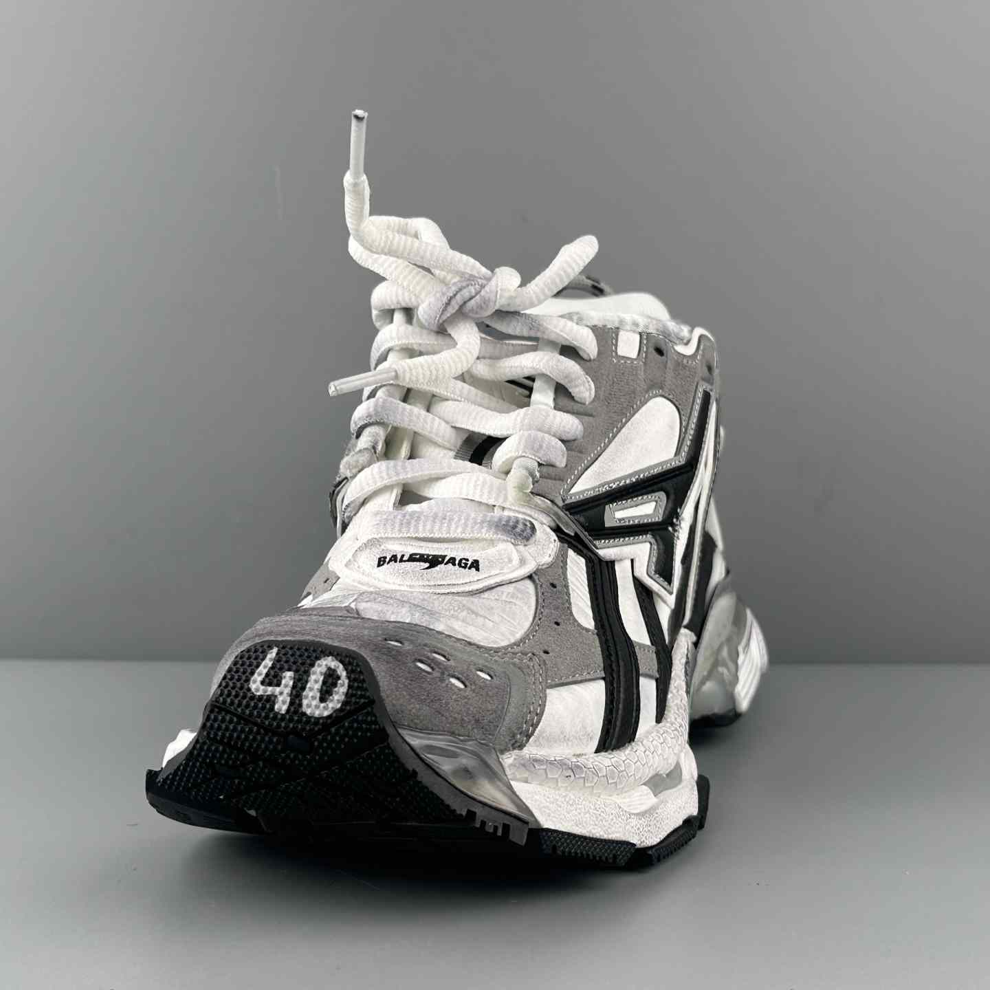 Balenciaga Runner Sneaker In Grey, White And Black - DopestKickz