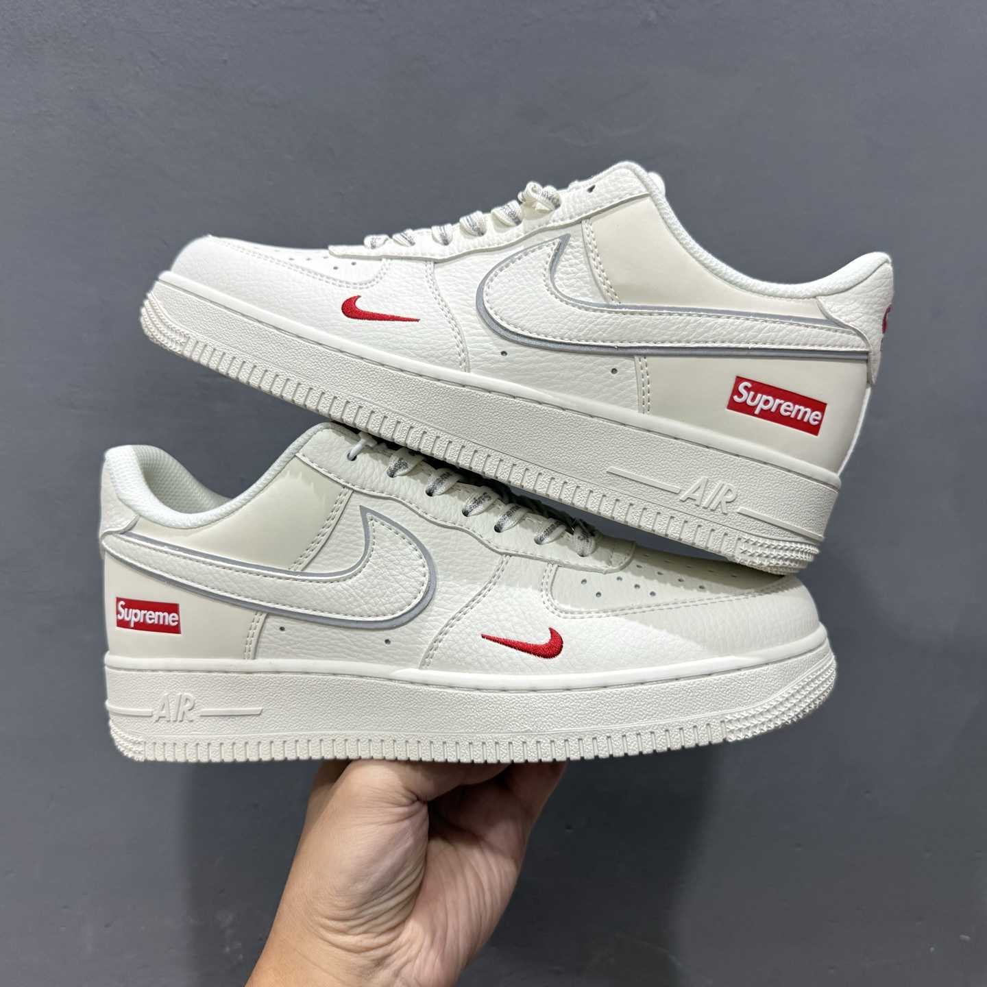 Supreme x Nike Air Force 1 ’07 Low “Sail / Red” – CS5288-052 - DopestKickz