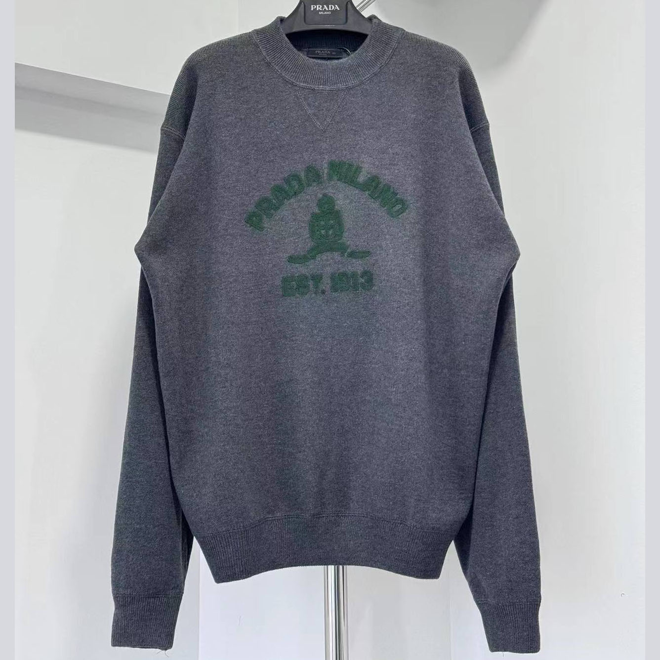 Prada Intarsia-logo Raglan Sweater - DopestKickz