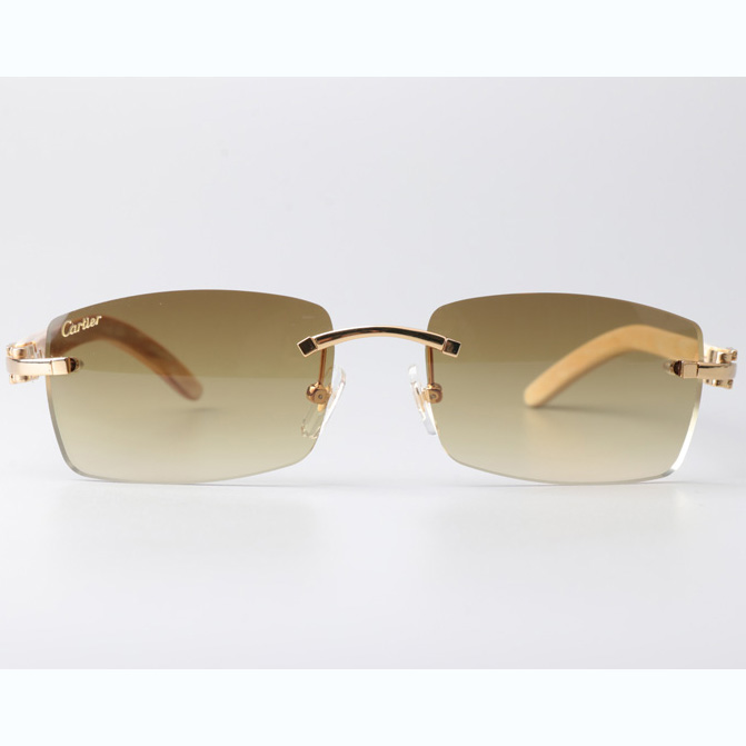 Cartier CT_3524012 White Buffalo Sunglasses In Gold Brown - DopestKickz