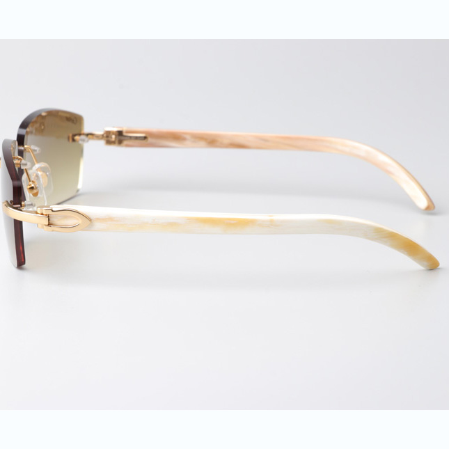 Cartier CT_3524012 White Buffalo Sunglasses In Gold Brown - DopestKickz