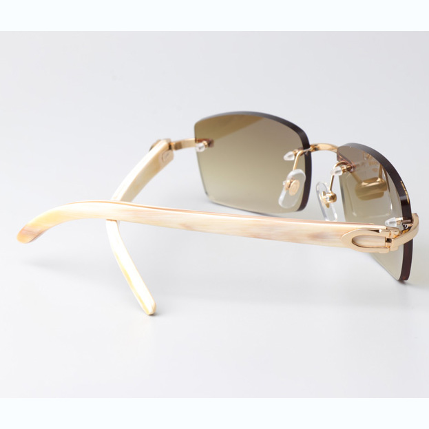 Cartier CT_3524012 White Buffalo Sunglasses In Gold Brown - DopestKickz
