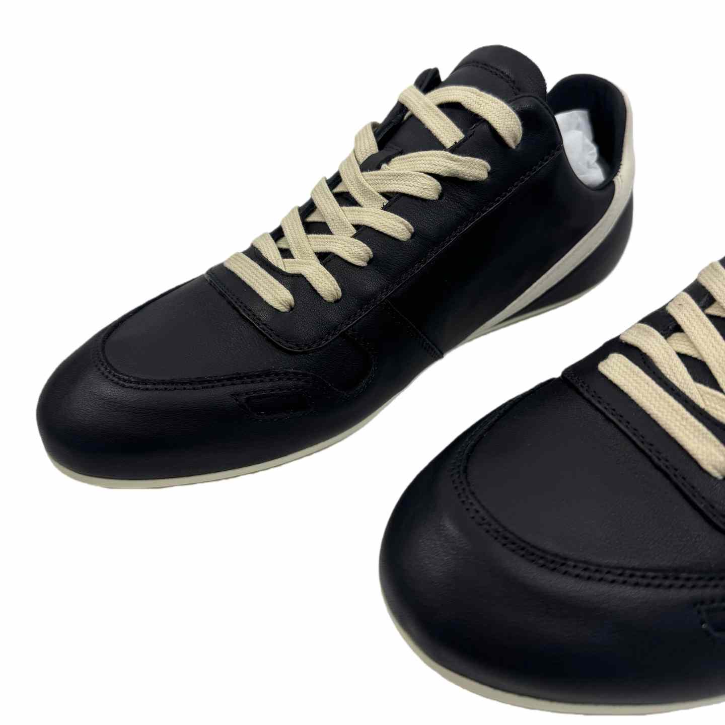 Rick Owens Minimal Sneak Leather Panel Sneakers - DopestKickz