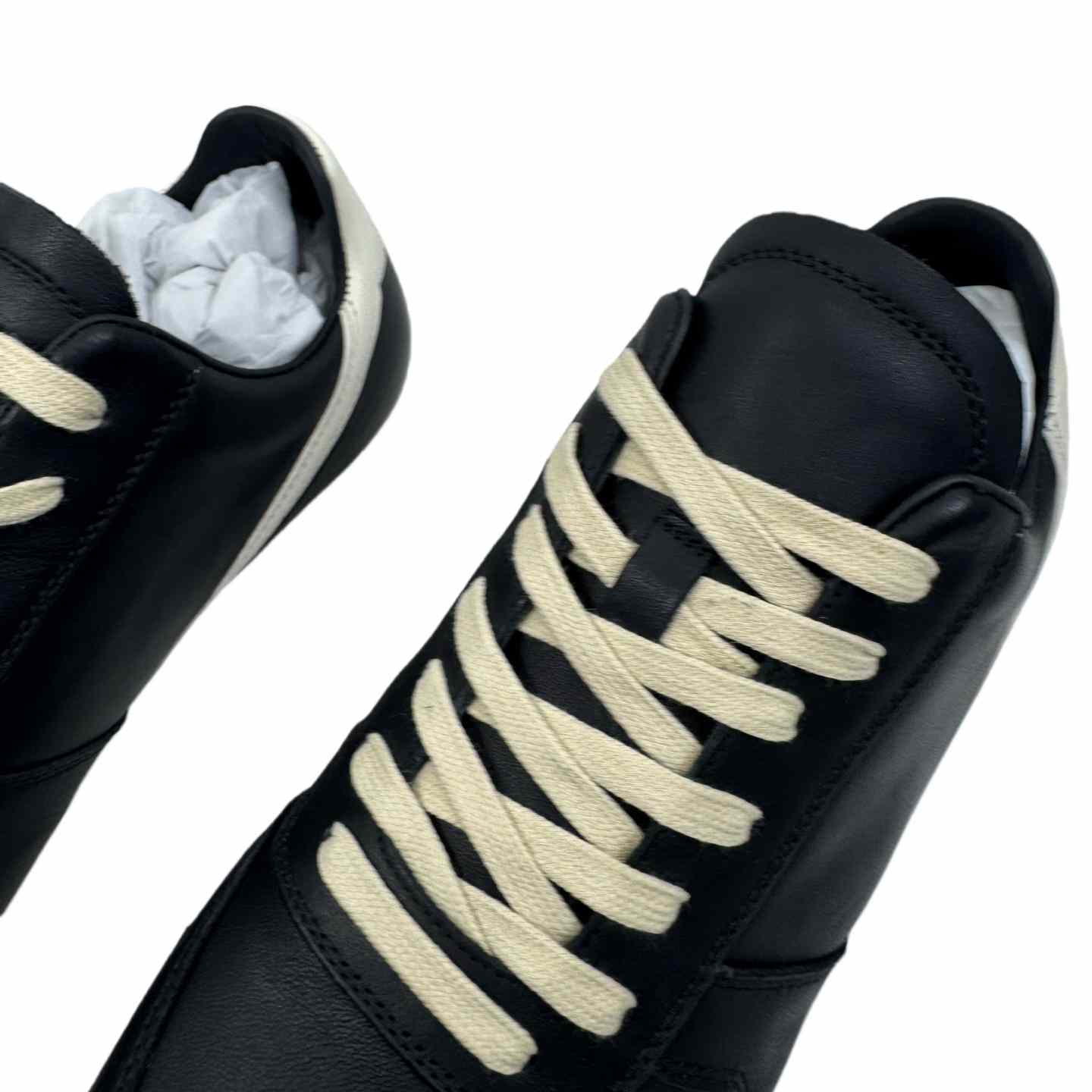 Rick Owens Minimal Sneak Leather Panel Sneakers - DopestKickz