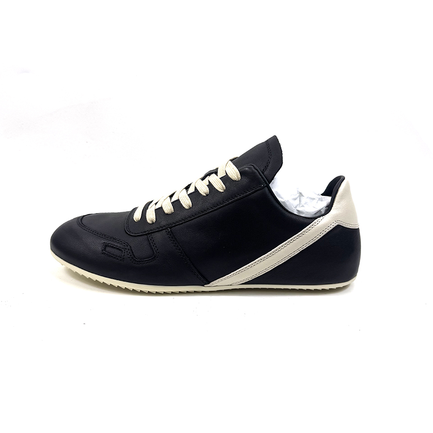 Rick Owens Minimal Sneak Leather Panel Sneakers - DopestKickz