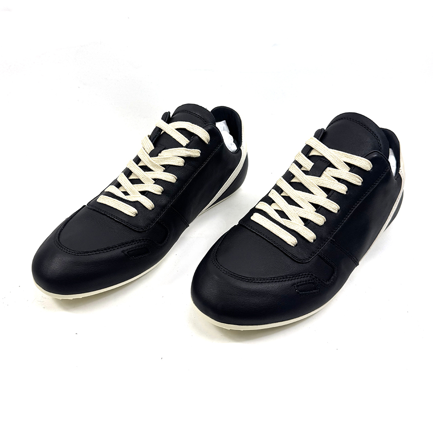 Rick Owens Minimal Sneak Leather Panel Sneakers - DopestKickz