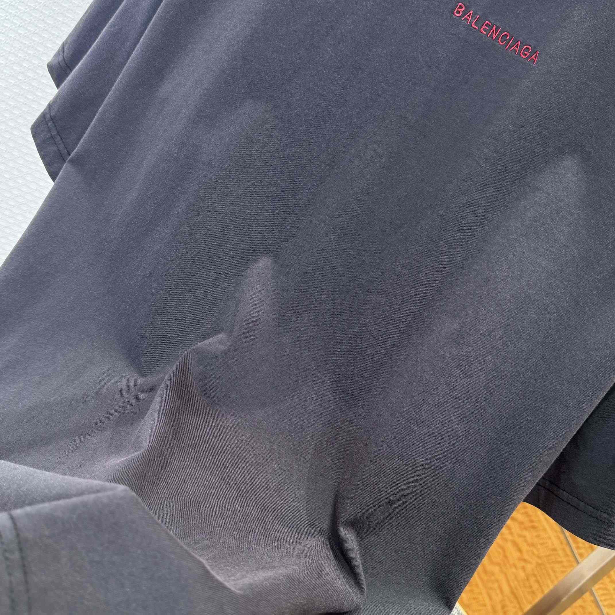 Balenciaga Back T-Shirt Medium Fit in Faded Black /Red - DopestKickz