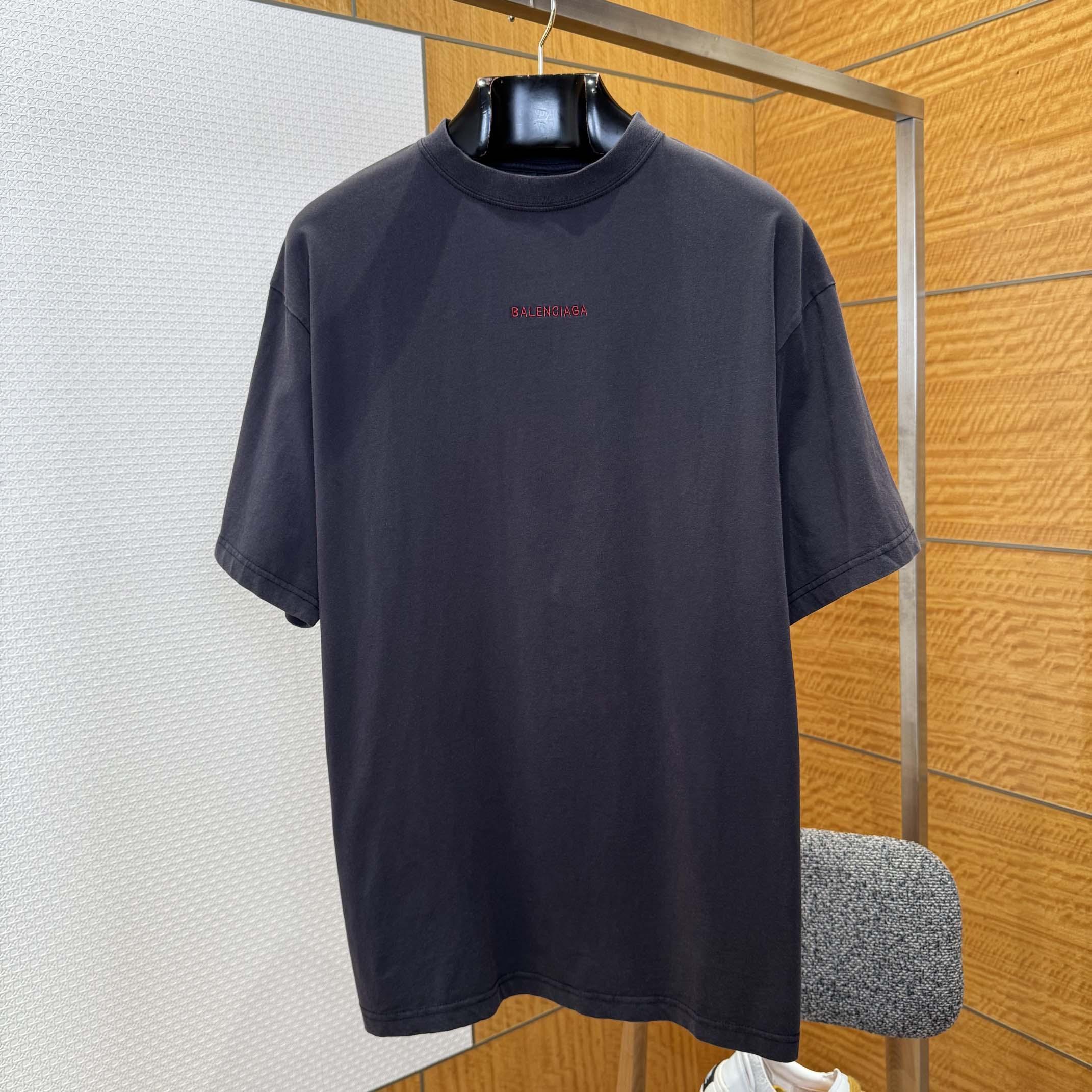 Balenciaga Back T-Shirt Medium Fit in Faded Black /Red - DopestKickz
