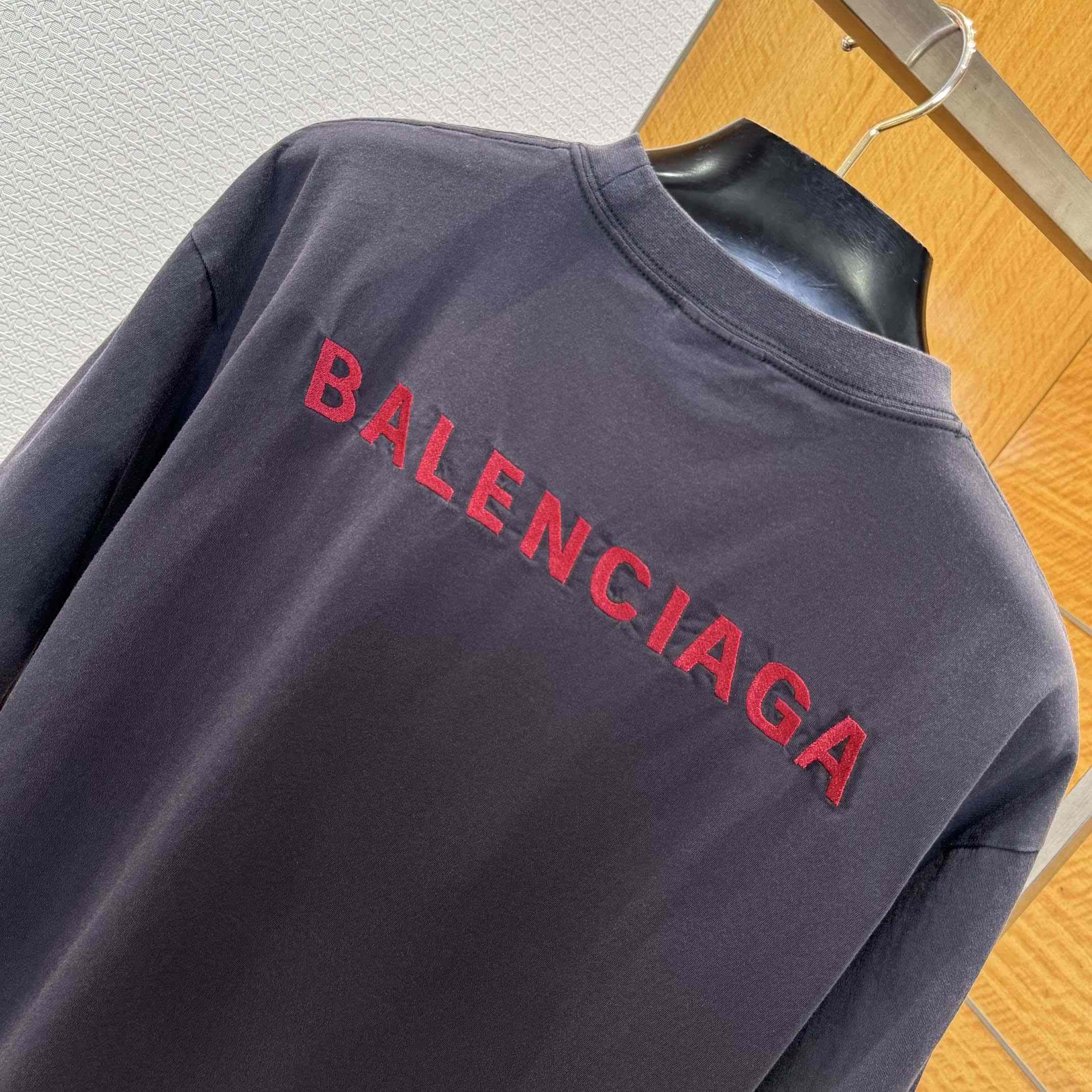 Balenciaga Back T-Shirt Medium Fit in Faded Black /Red - DopestKickz