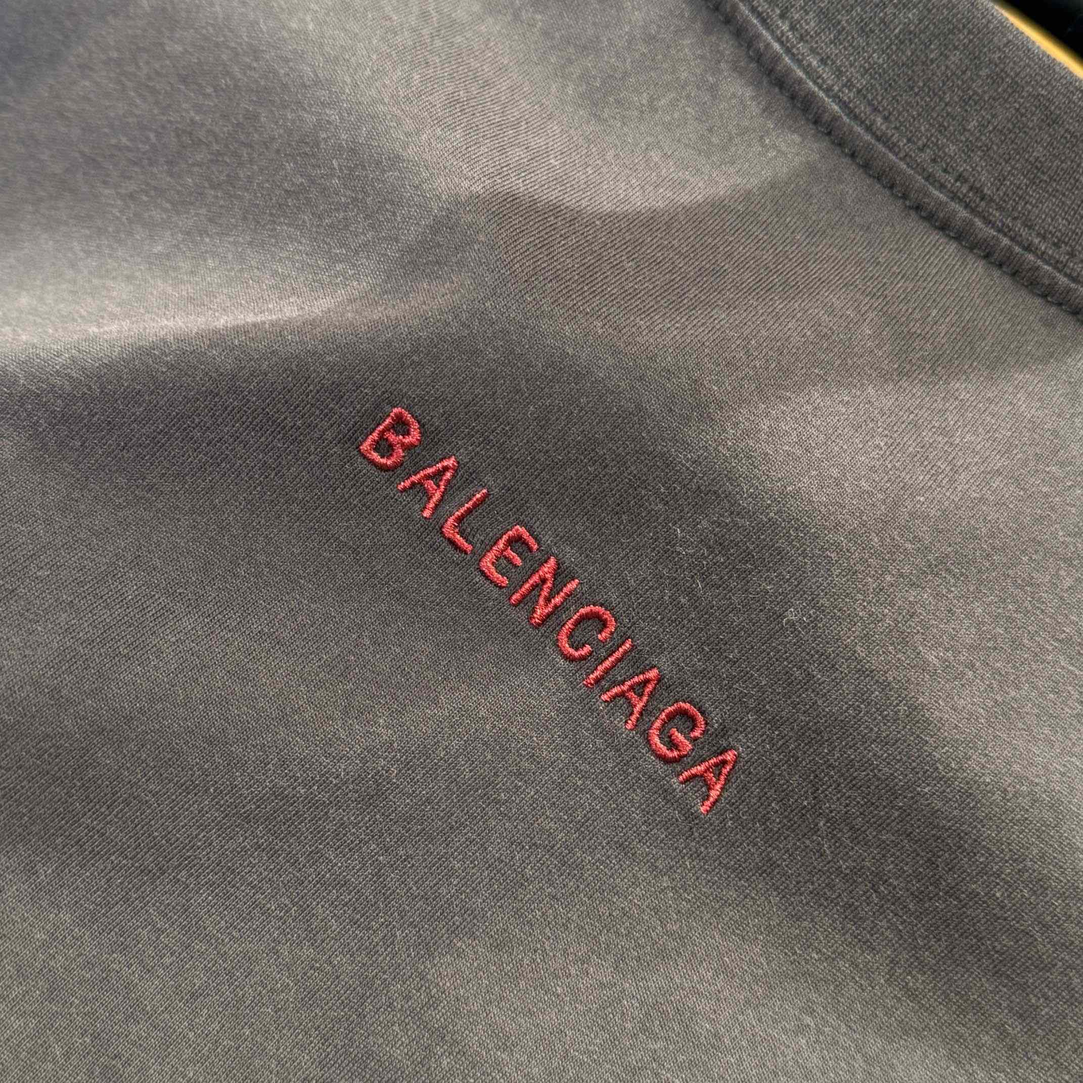 Balenciaga Back T-Shirt Medium Fit in Faded Black /Red - DopestKickz