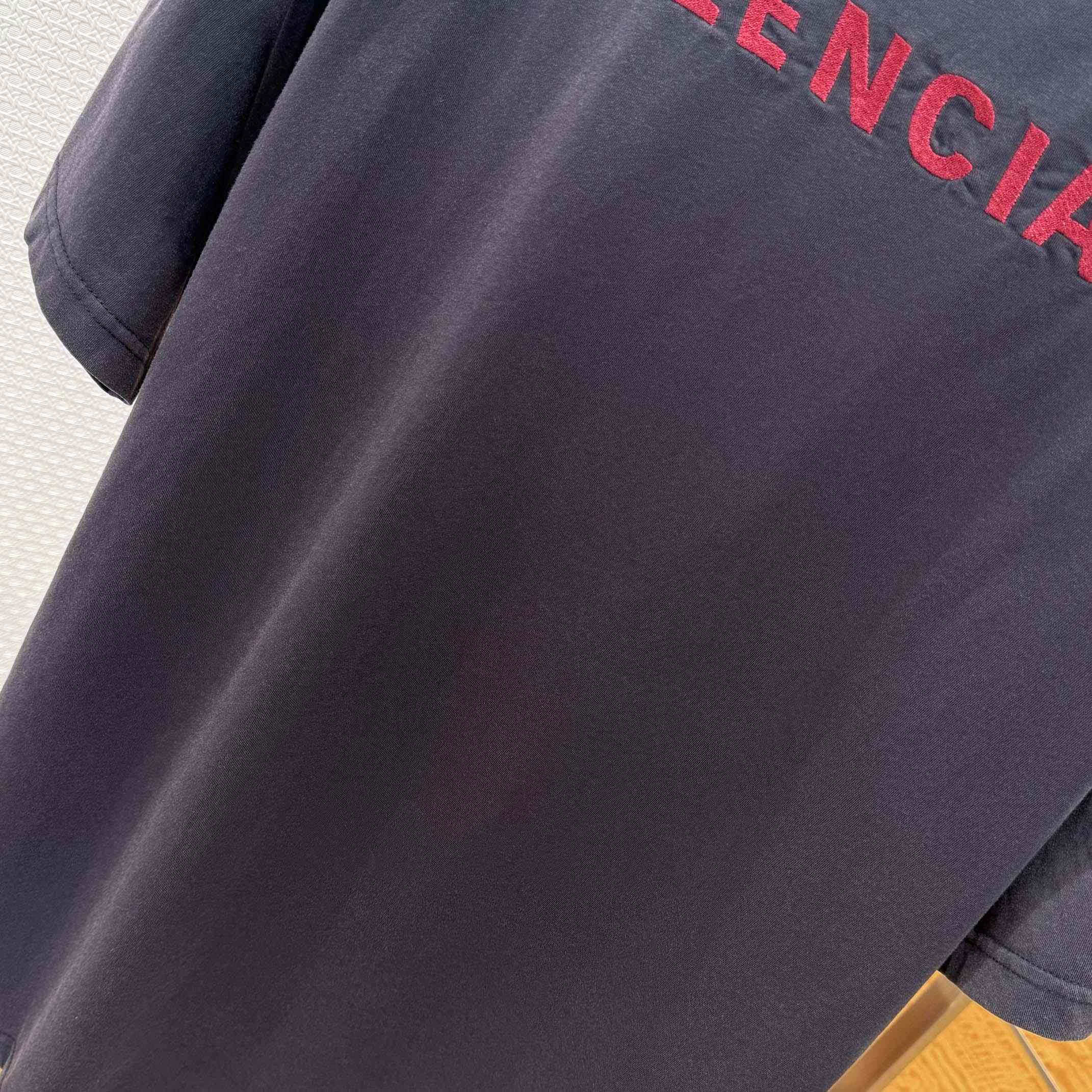 Balenciaga Back T-Shirt Medium Fit in Faded Black /Red - DopestKickz