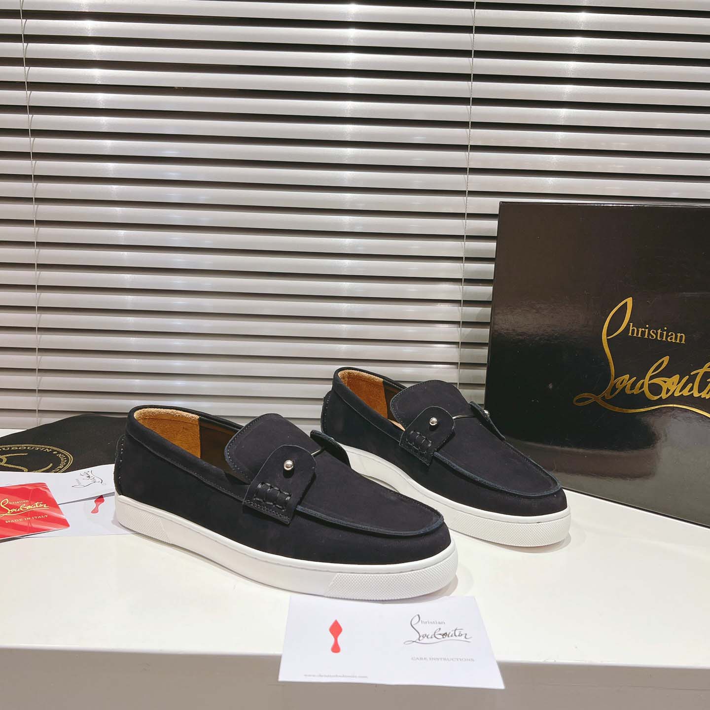 Christian Louboutin Boat Shoes - Reversed nubuck leather - DopestKickz