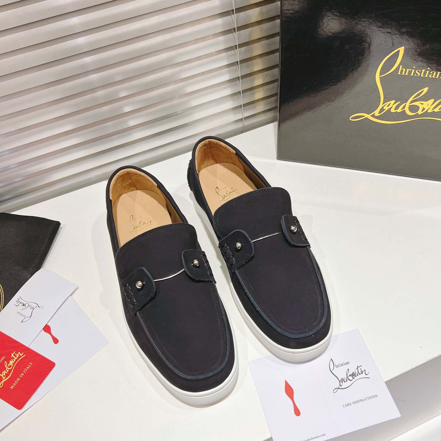 Christian Louboutin Boat Shoes - Reversed nubuck leather - DopestKickz