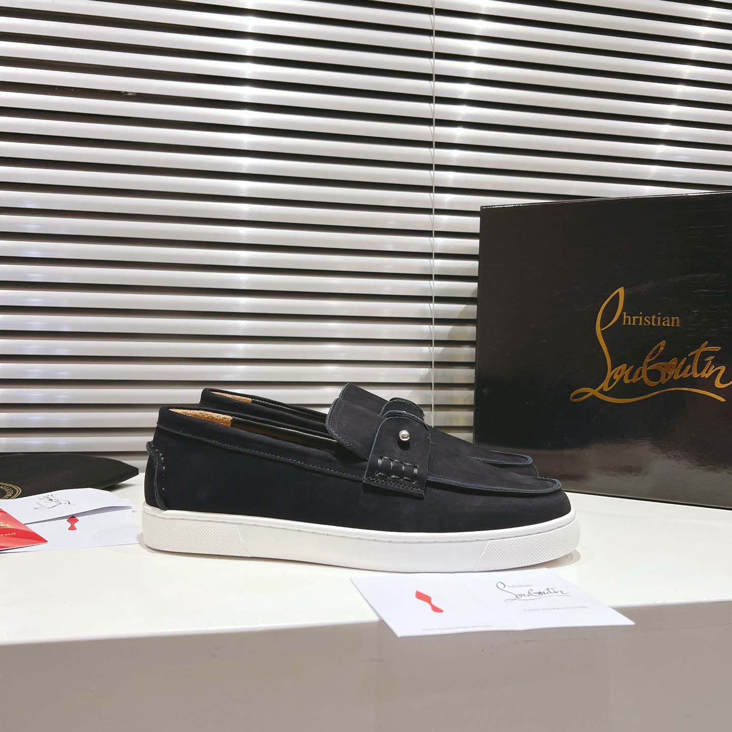 Christian Louboutin Boat Shoes - Reversed nubuck leather - DopestKickz