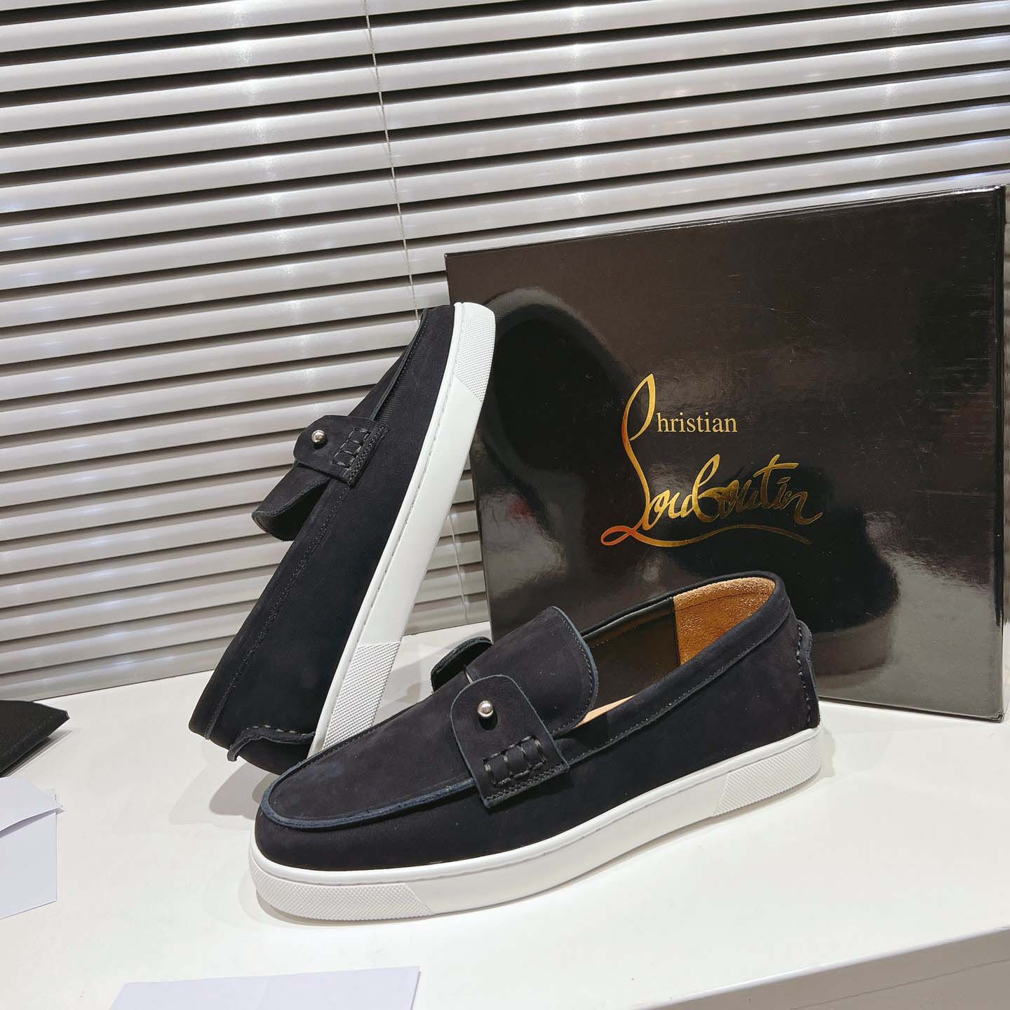 Christian Louboutin Boat Shoes - Reversed nubuck leather - DopestKickz