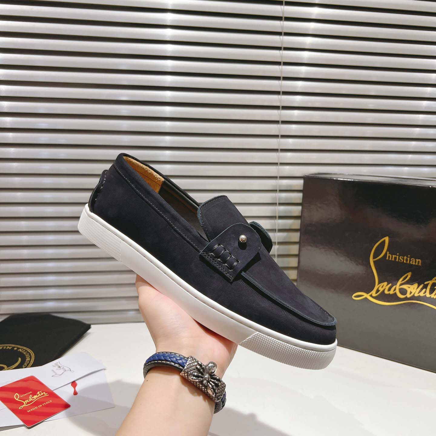Christian Louboutin Boat Shoes - Reversed nubuck leather - DopestKickz