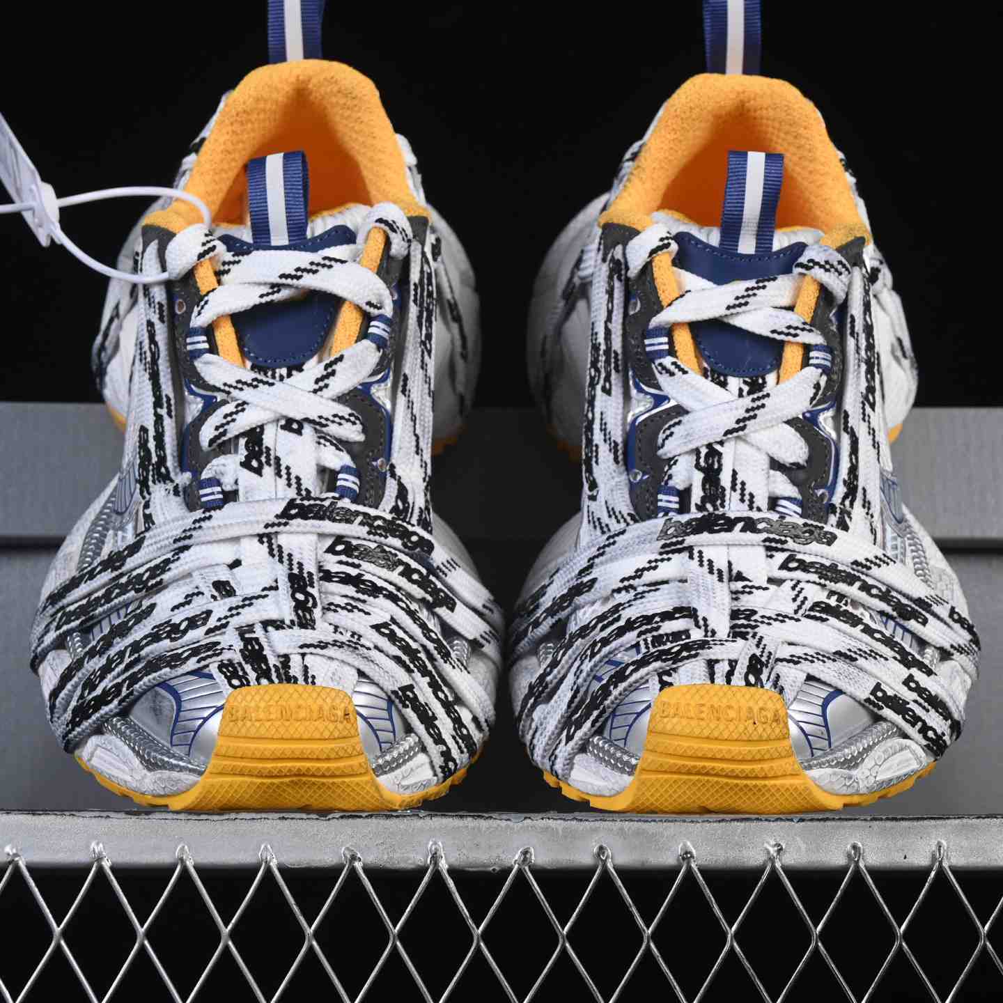  Balenciaga 3XL “White Yellow” Mesh Lace-Up Sneaker - DopestKickz